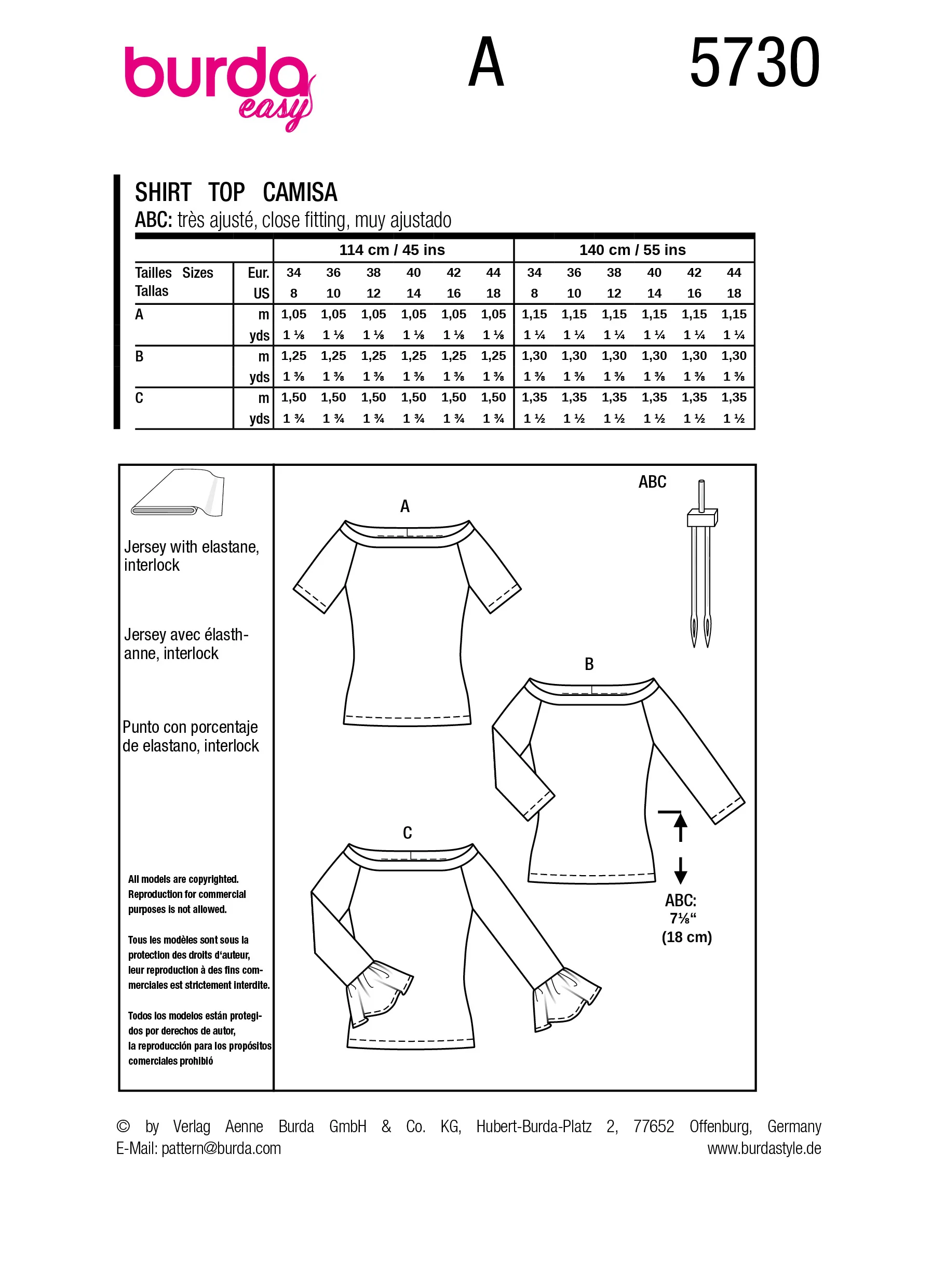 Patron Burda n°5730 : Top - Image 13
