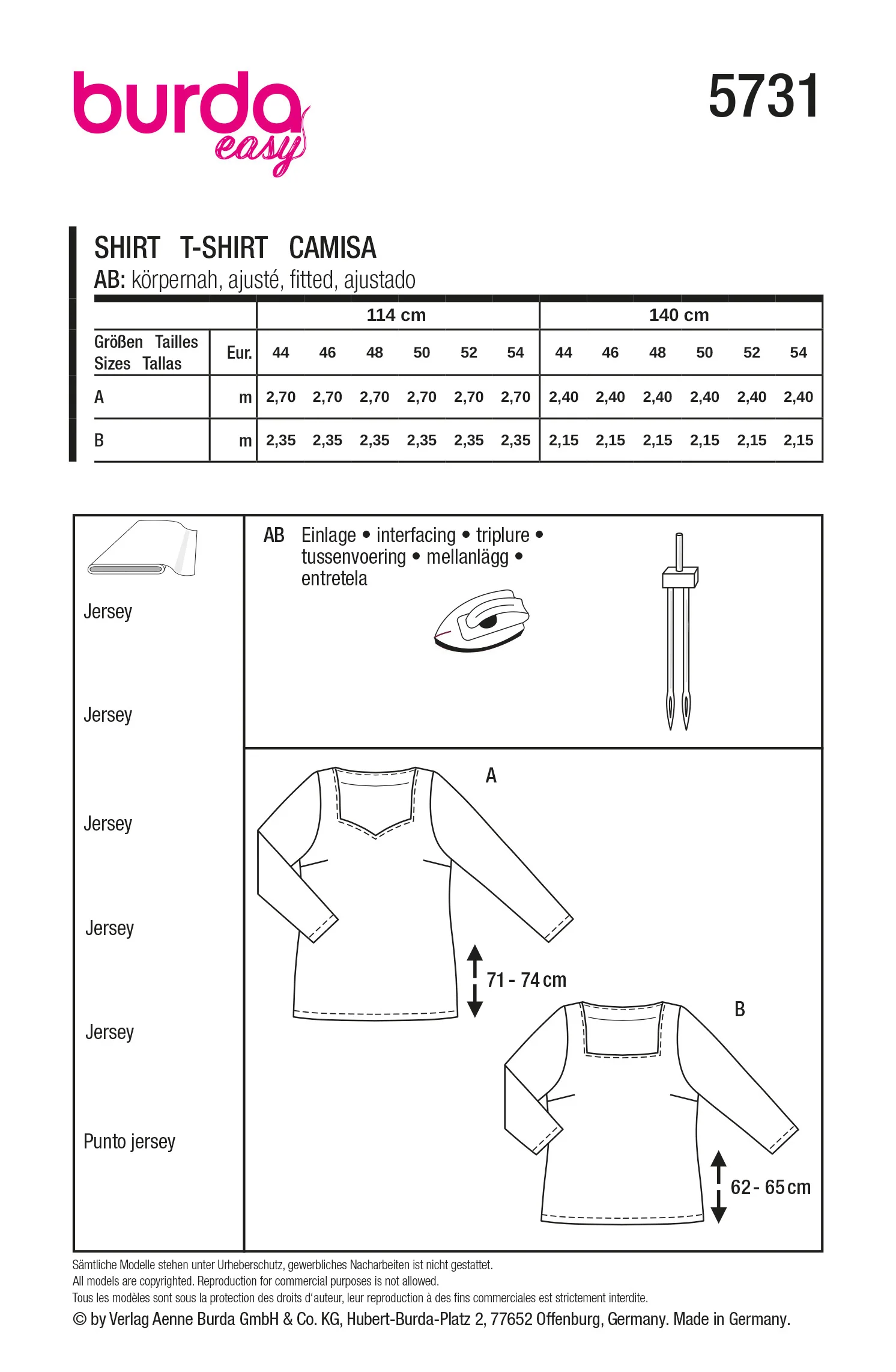 Patron Burda n°5731 : T-shirt - Image 5