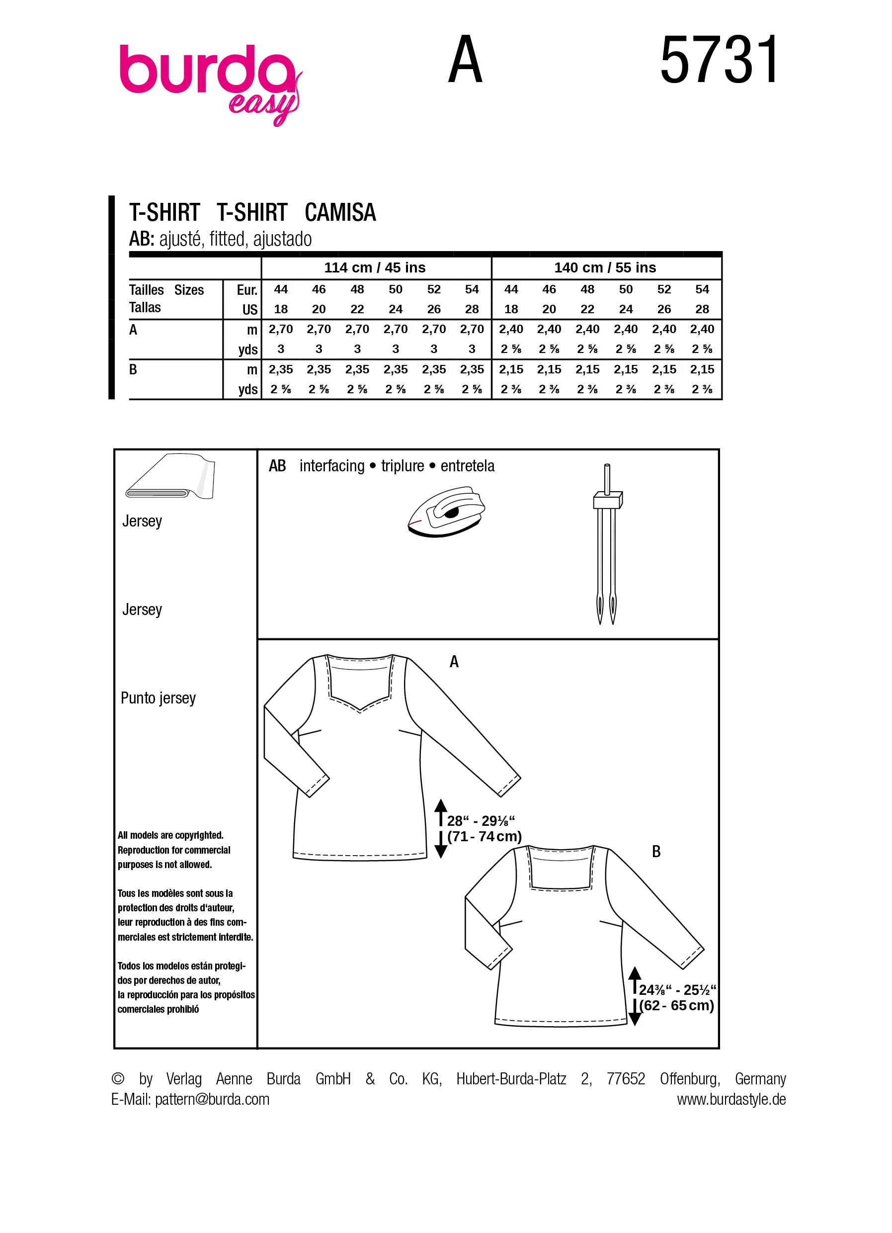 Patron Burda n°5731 : T-shirt - Image 9
