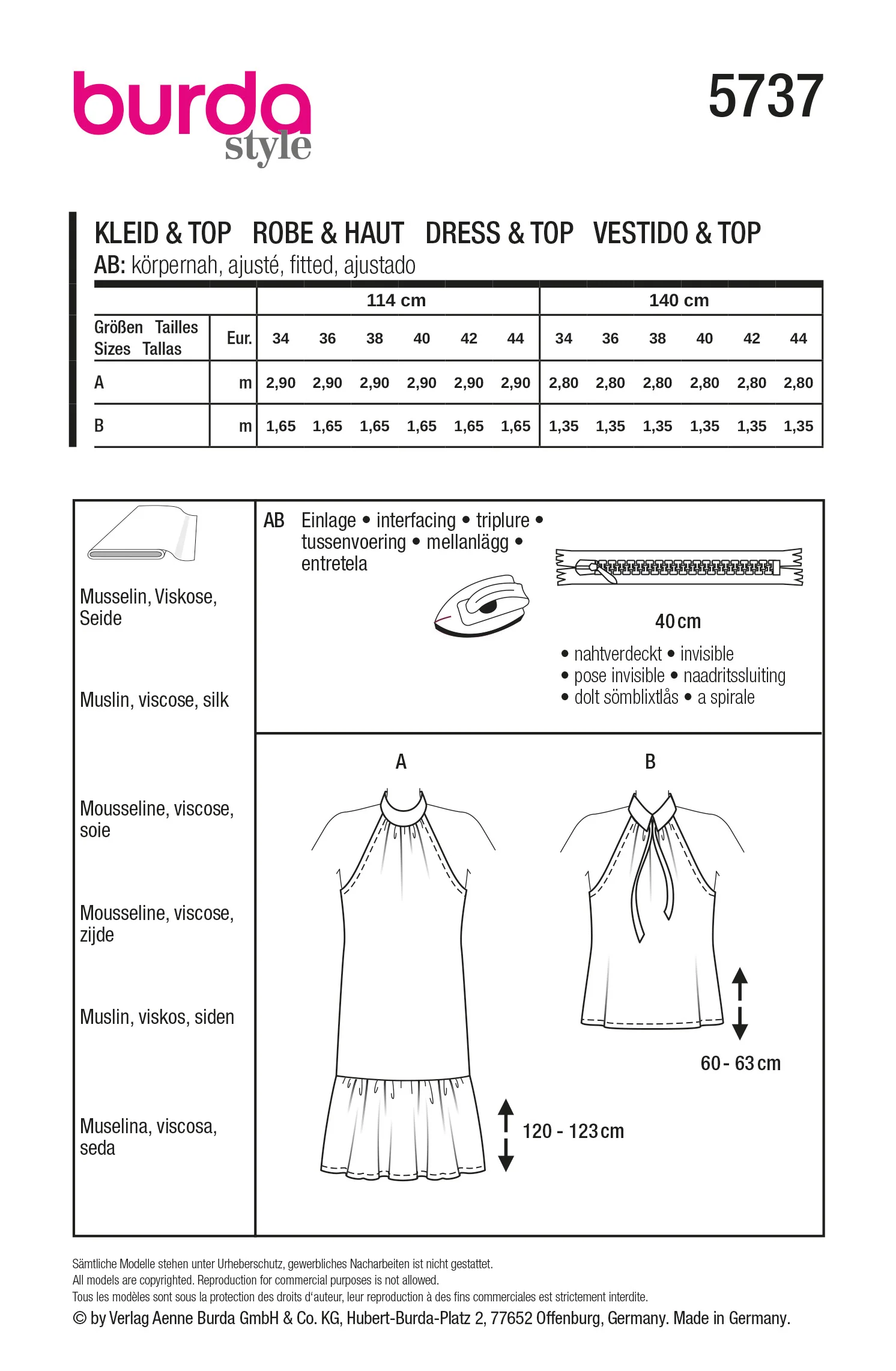 Patron Burda n°5737 : Robe & Haut - Image 8