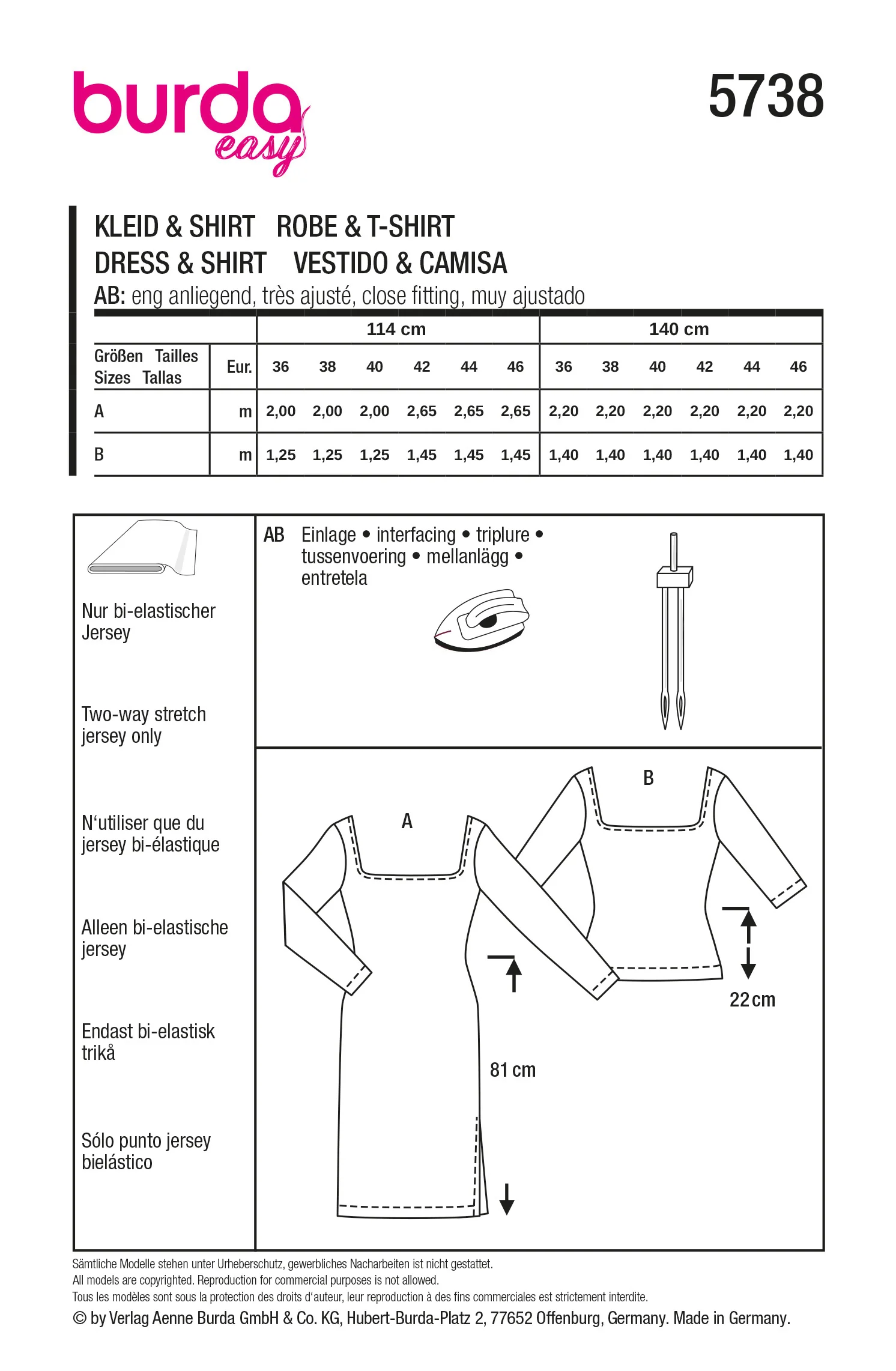 Patron Burda n°5738 : Robe & T-shirt - Image 2