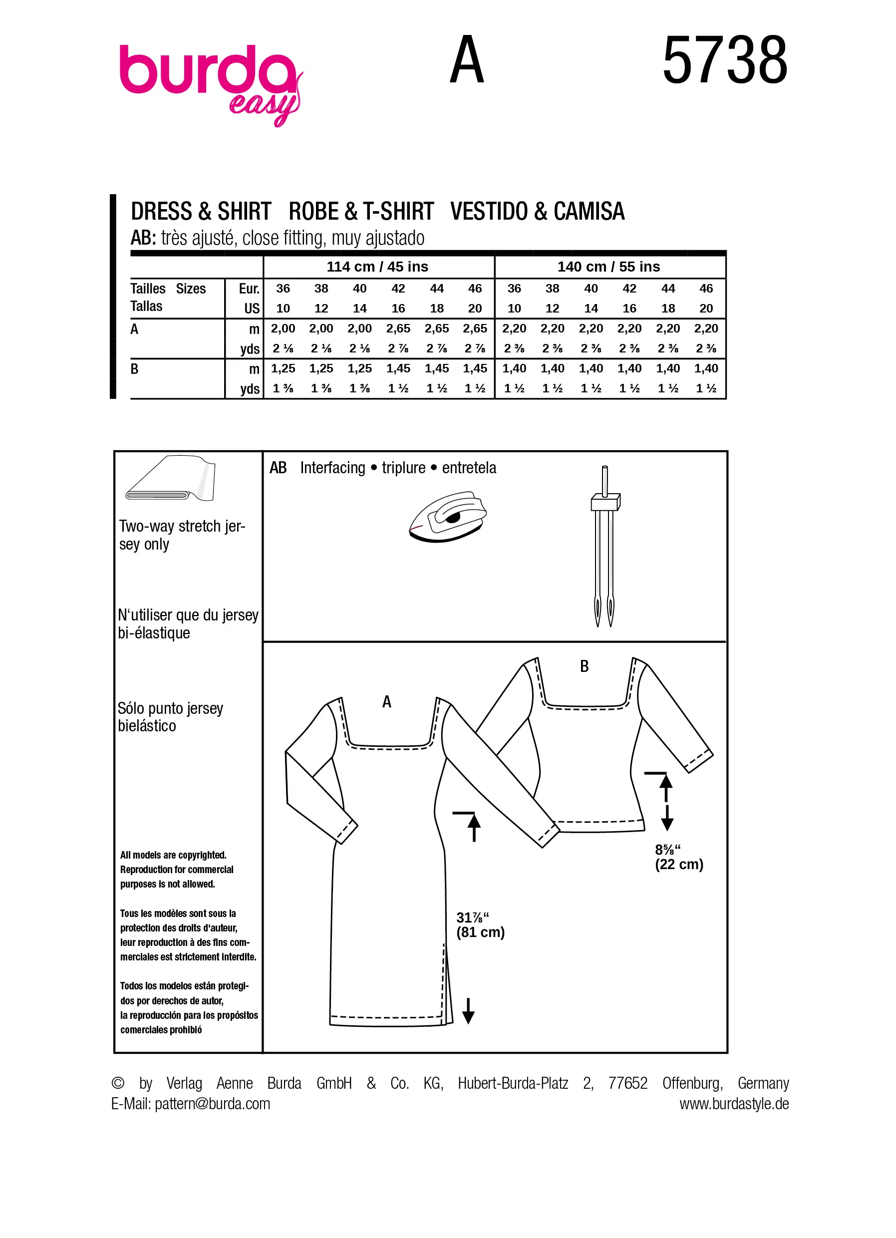 Patron Burda n°5738 : Robe & T-shirt - Image 7