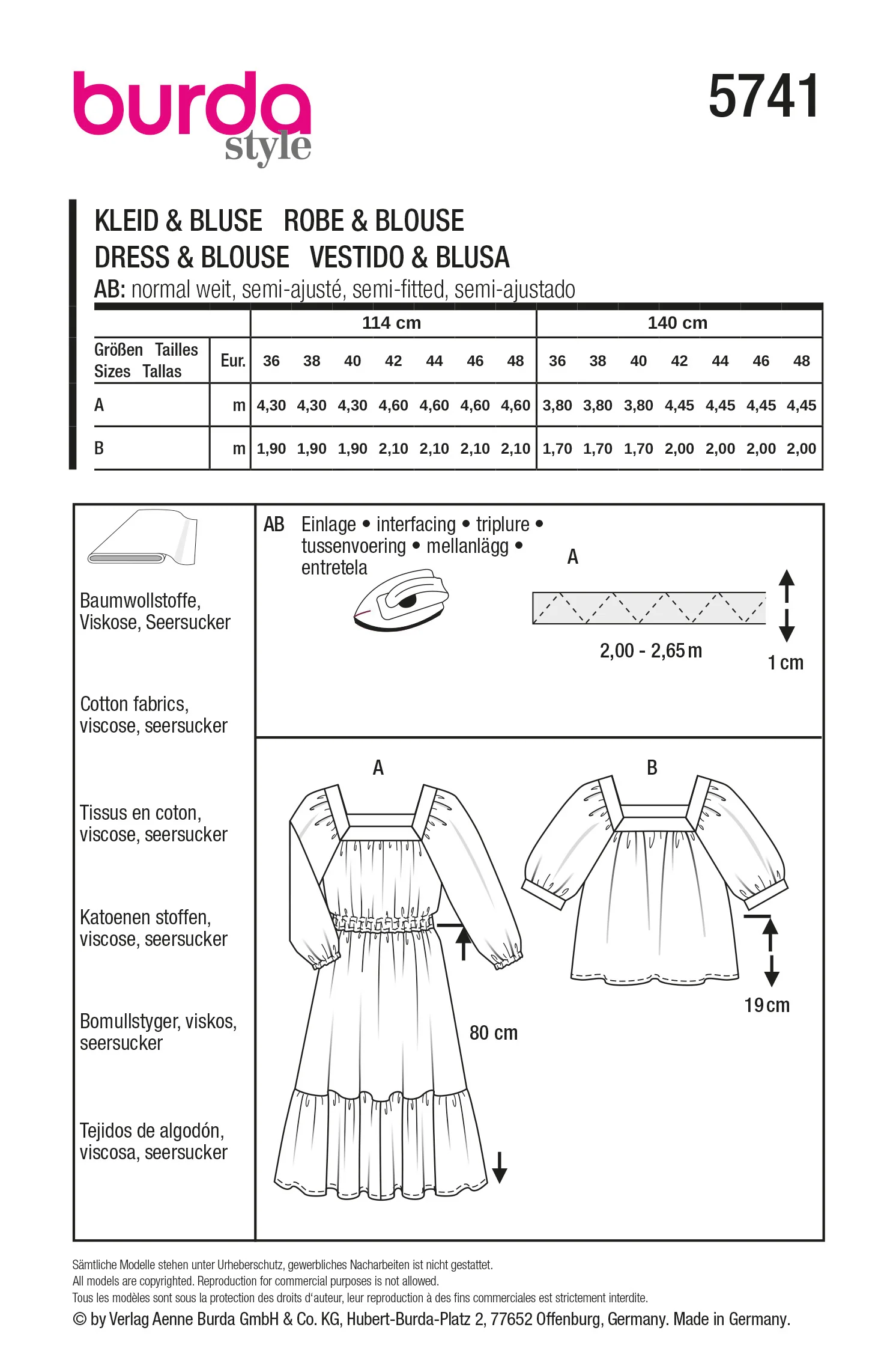 Patron Burda n°5741 : Robe & Blouse - Image 8