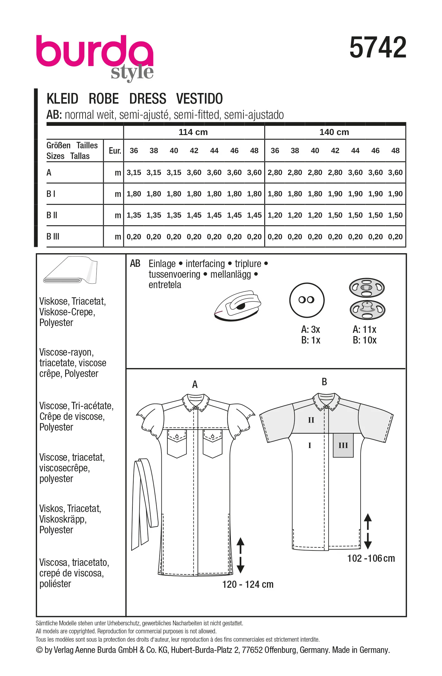 Patron Burda n°5742 : Robe - Image 7