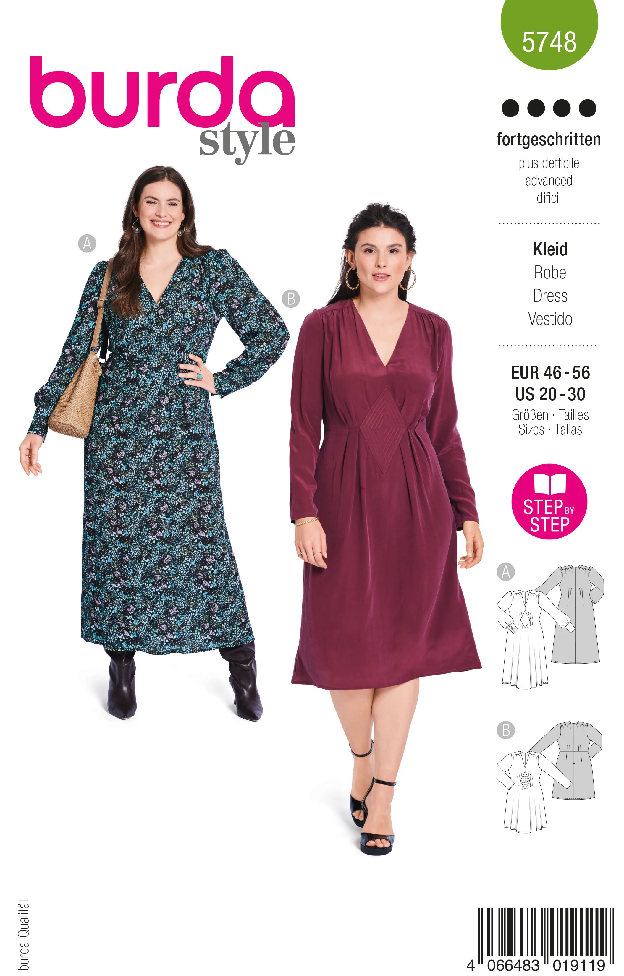 Patron Burda n°5748 : Robe