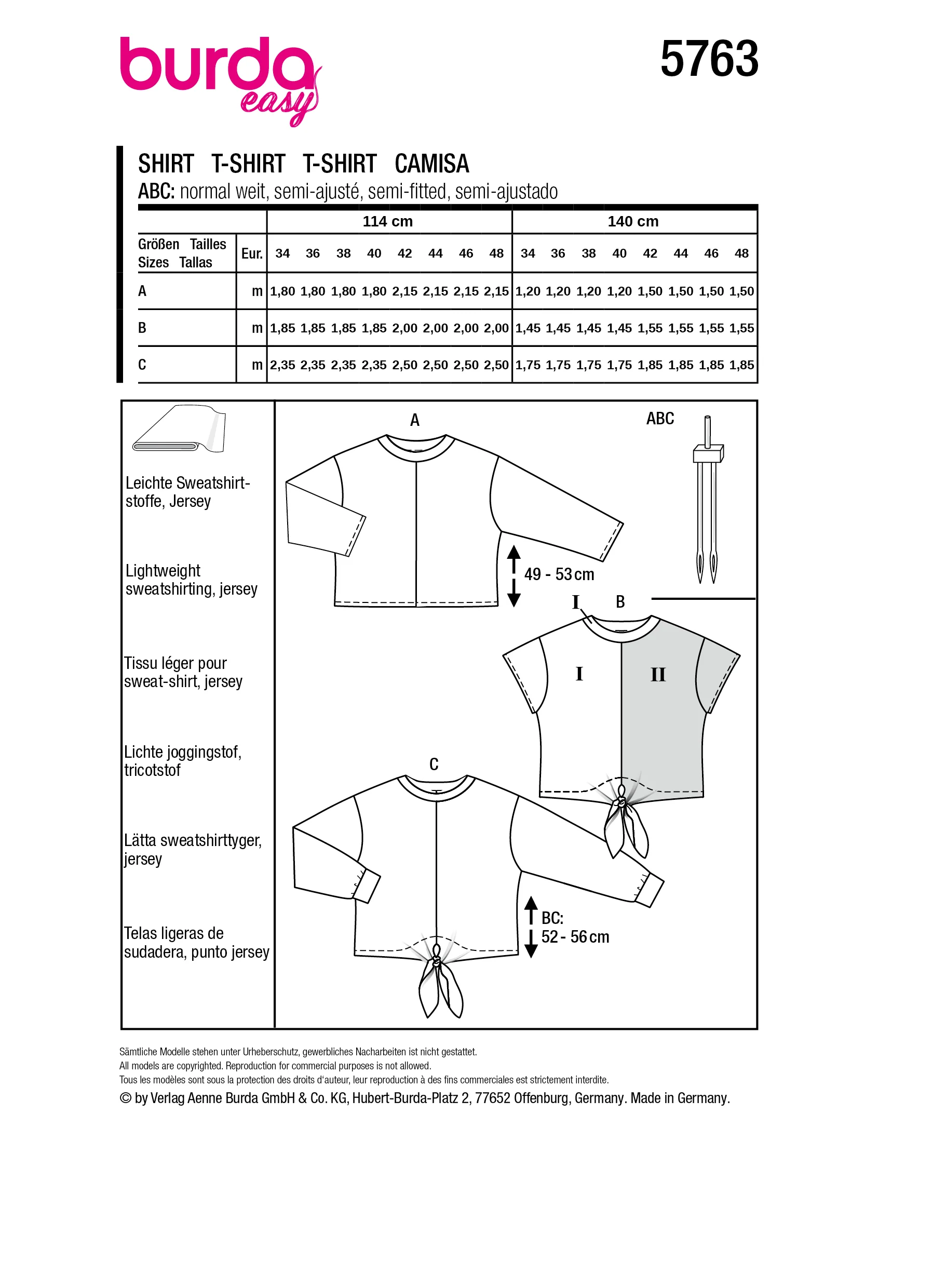 Patron Burda n°5763 : T-shirt - Image 12