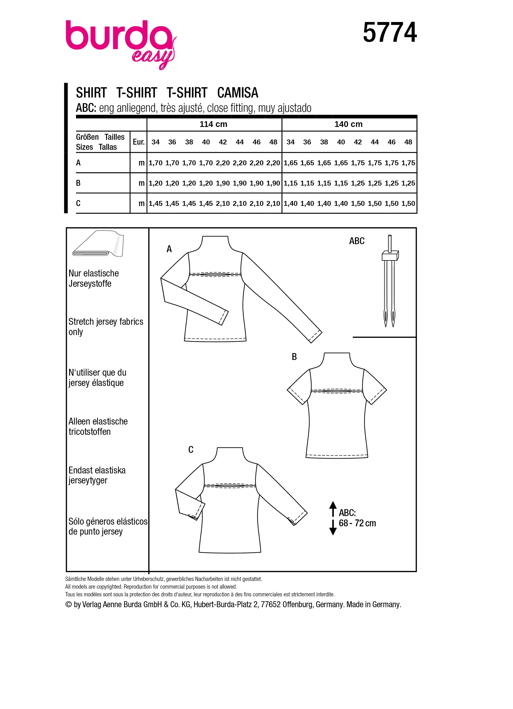 Patron Burda n°5774 : T-shirt - Image 12