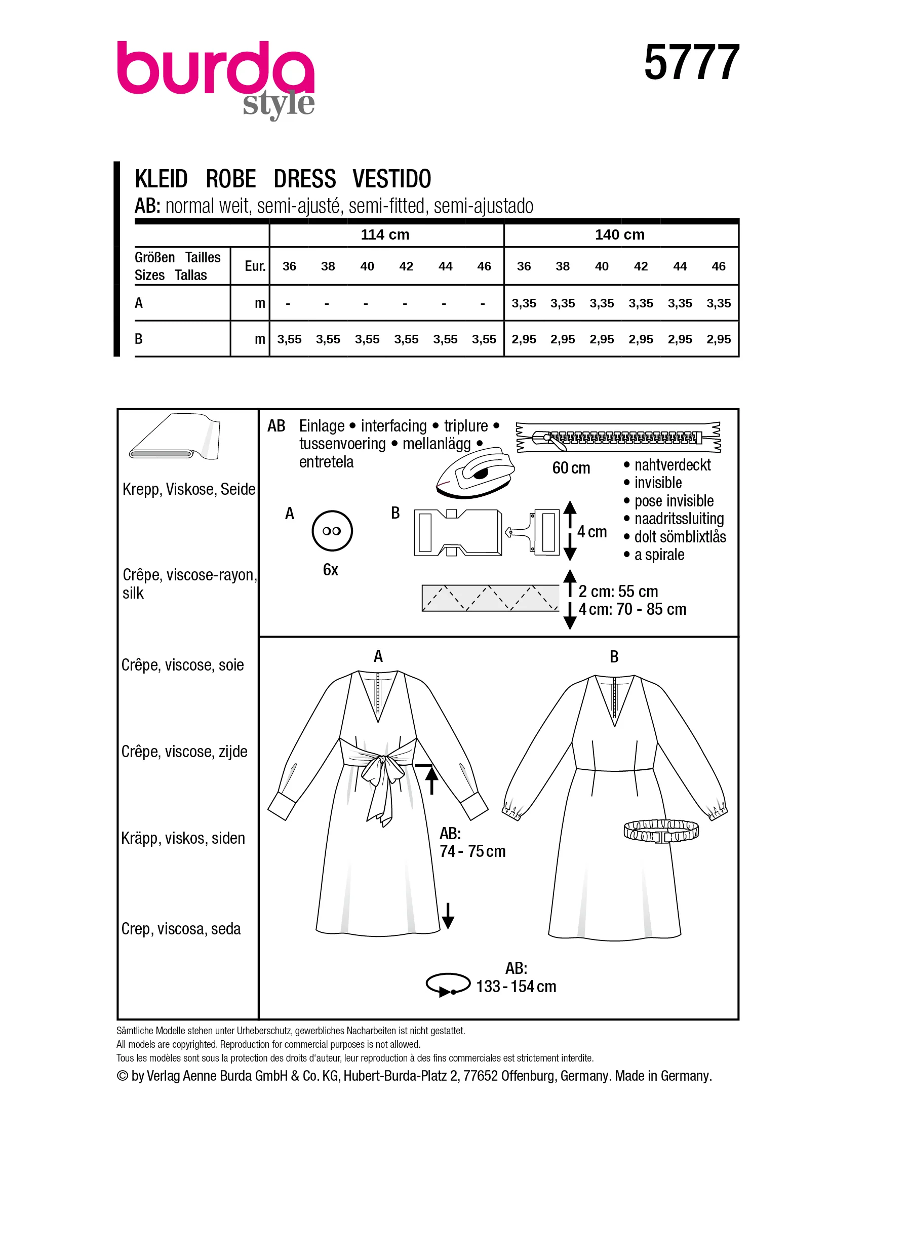 Patron Burda n°5777 : Robe - Image 10