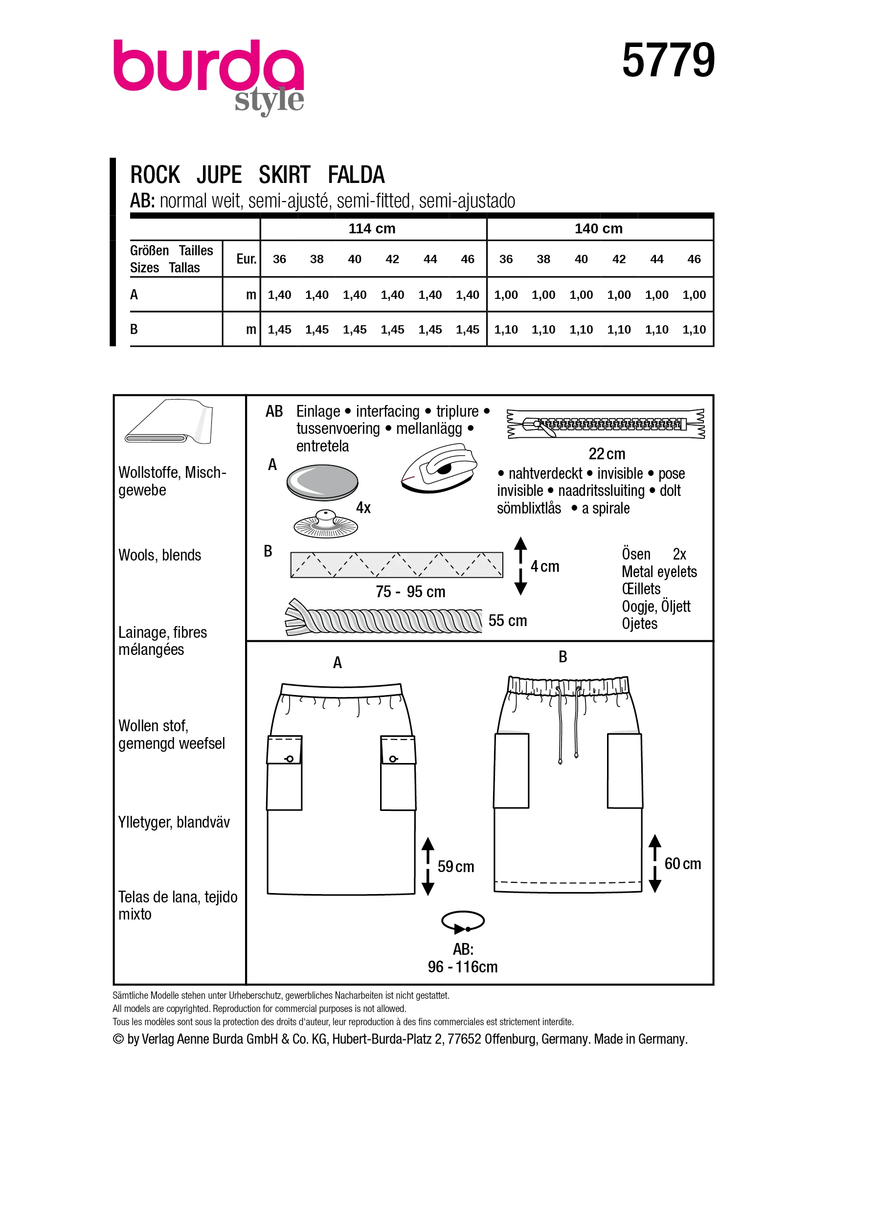Patron Burda n°5779 : Jupe - Image 8