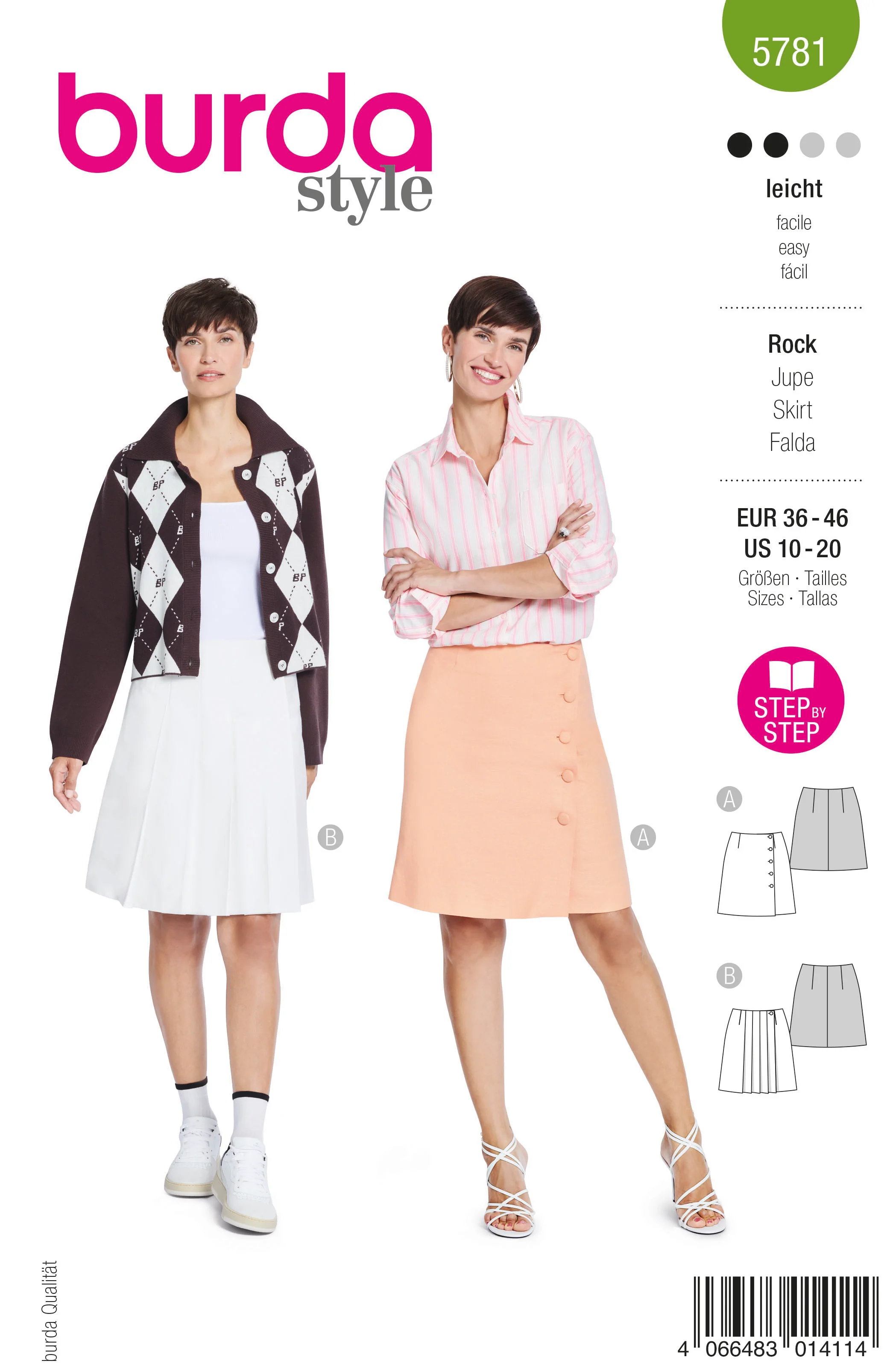 Patron Burda n°5781 : Jupe