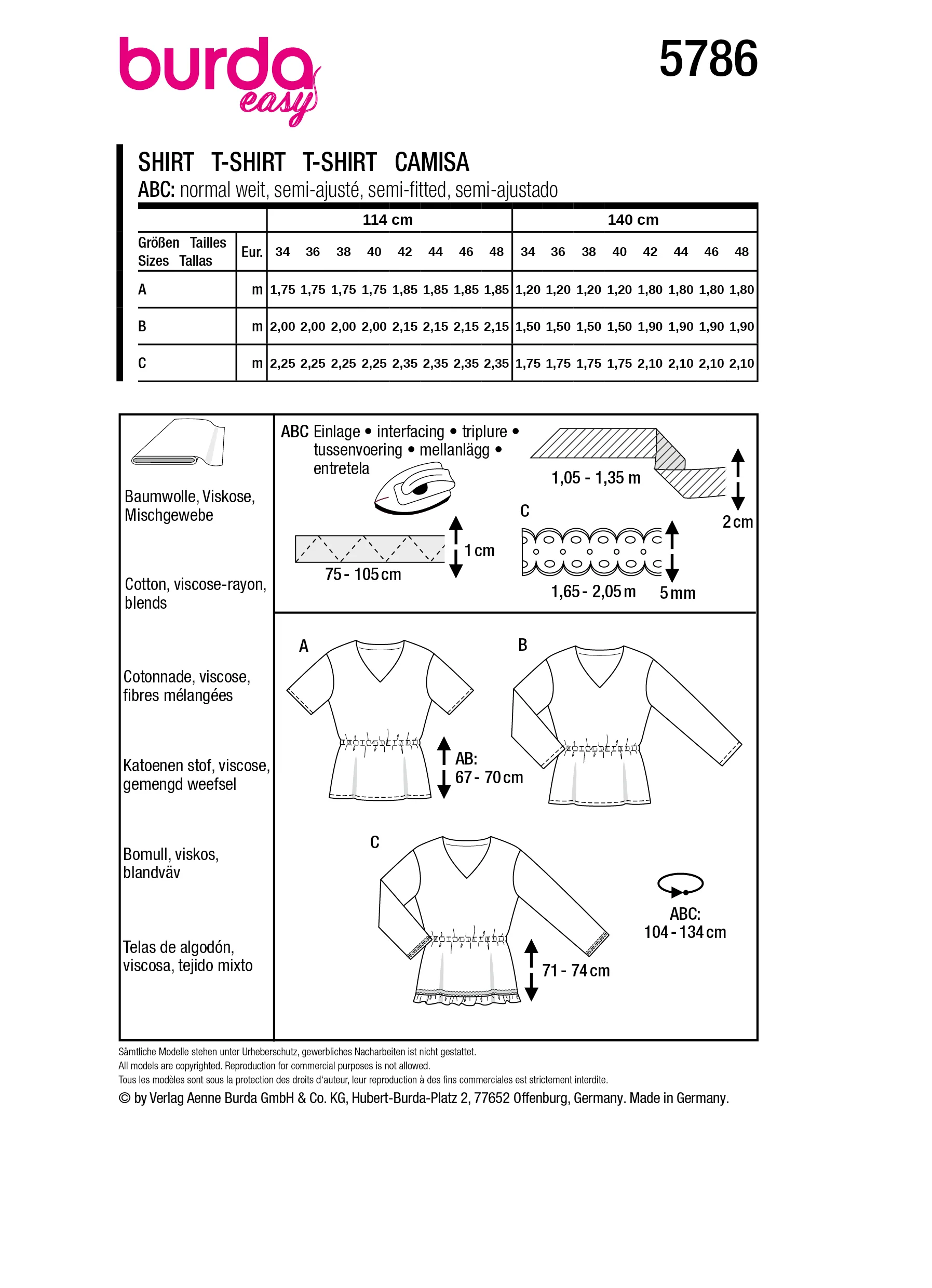 Patron Burda n°5786 : T-shirt - Image 12