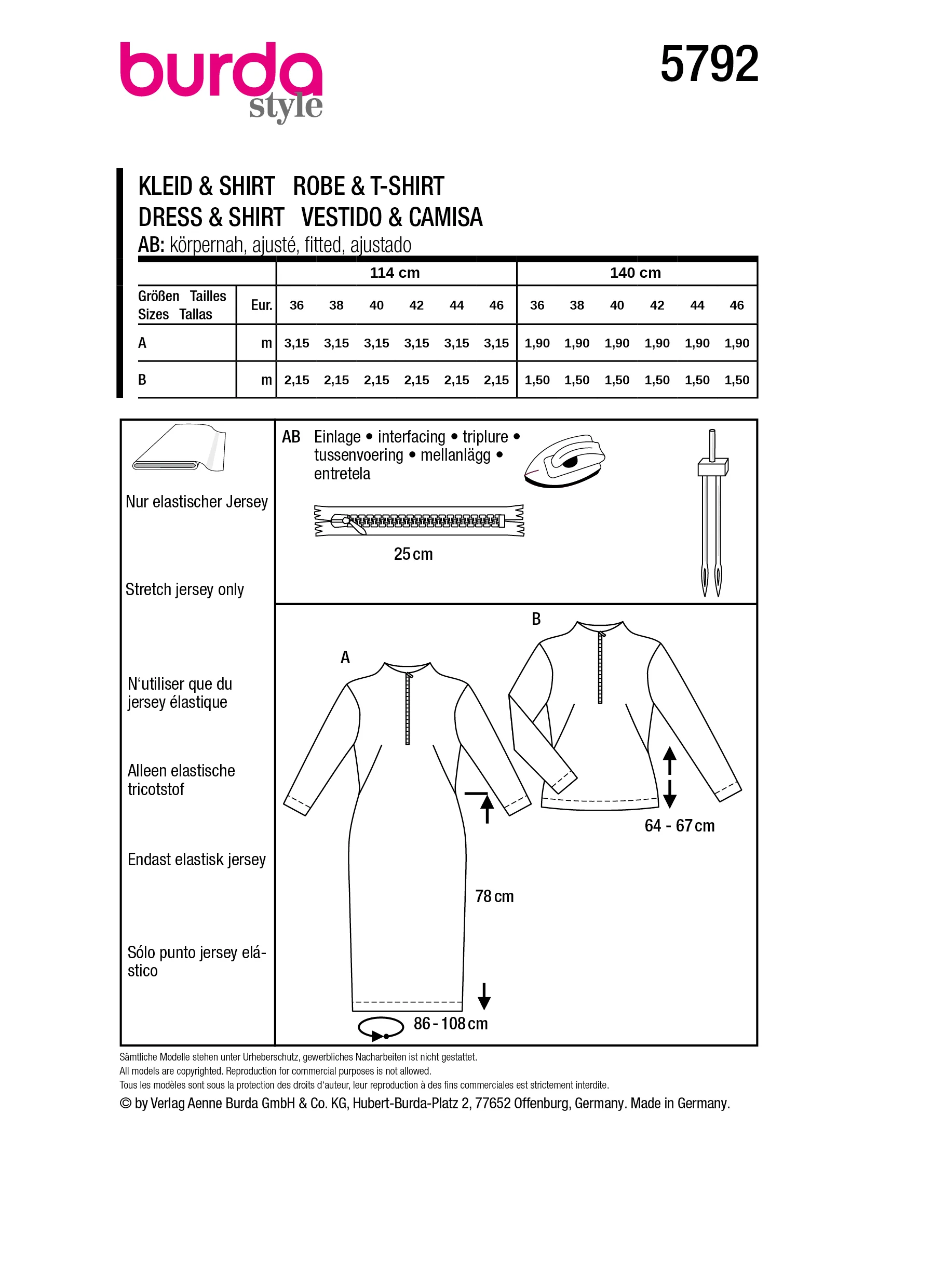 Patron Burda n°5792 : Robe & T-Shirt - Image 9