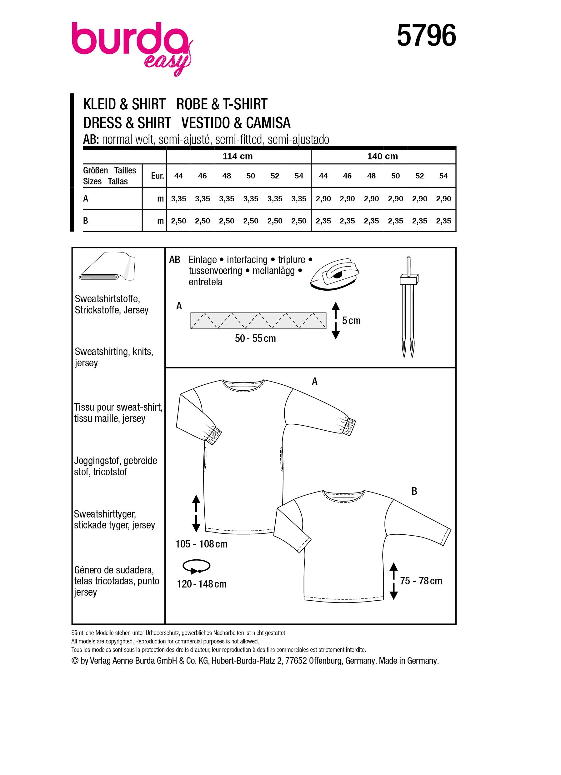 Patron Burda n°5796 : Robe & T-Shirt - Image 9