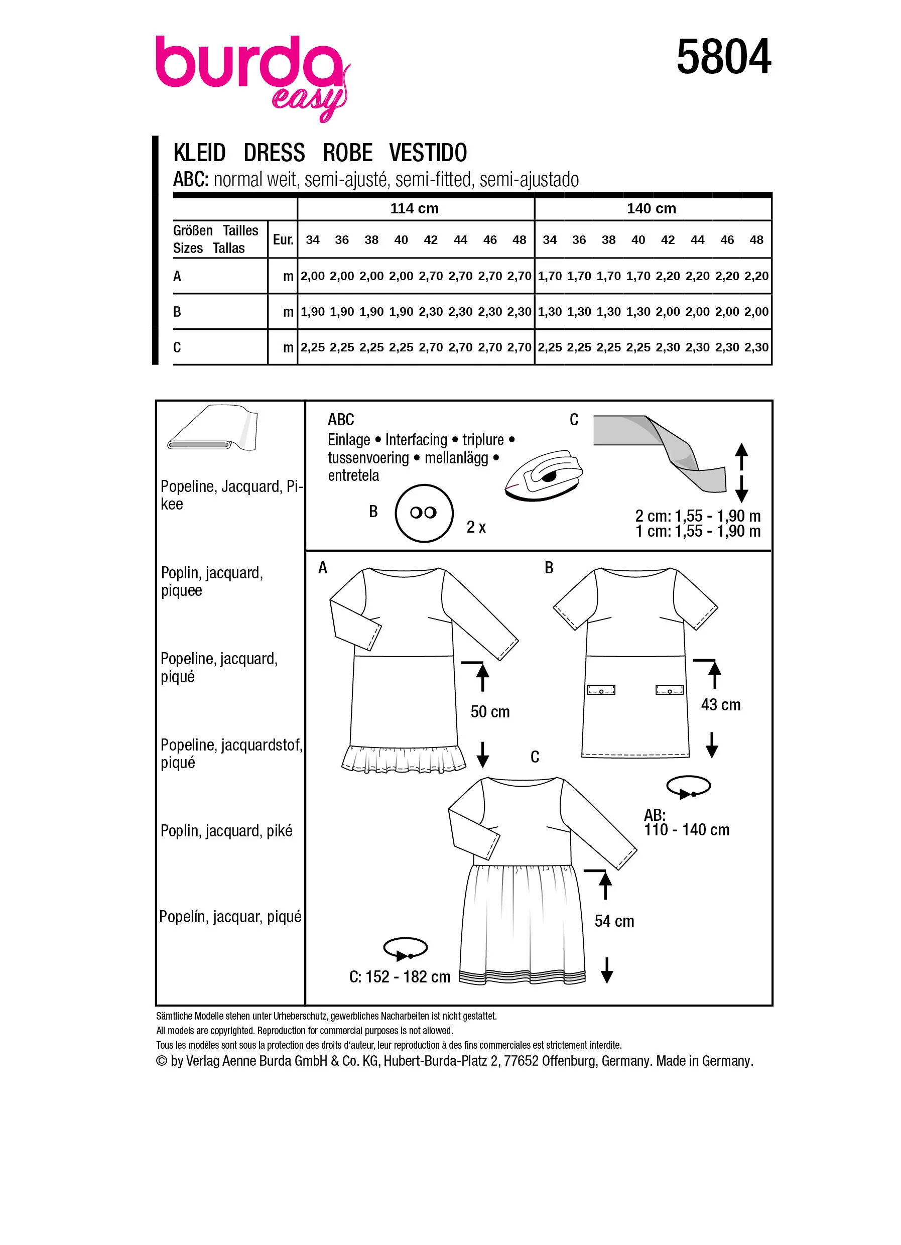 Patron Burda n°5804 : Robe - Image 9