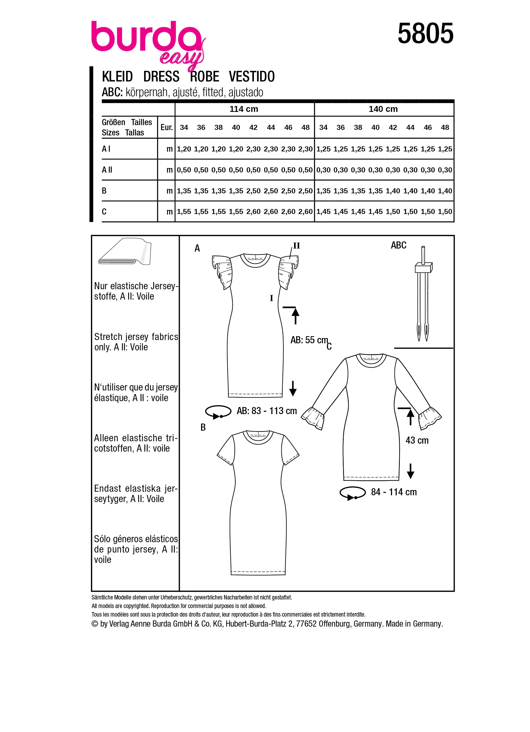 Patron Burda n°5805 : Robe - Image 9