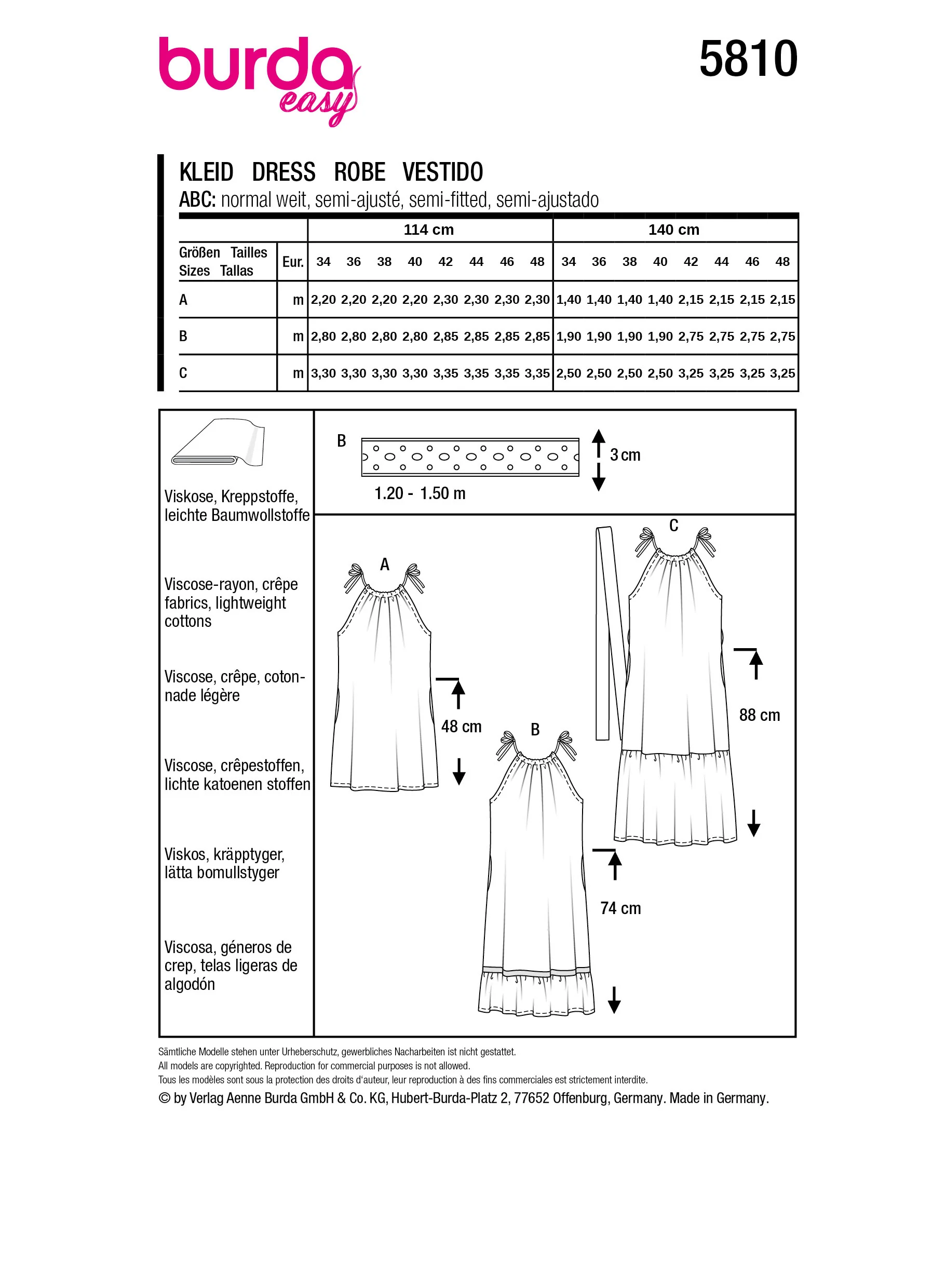 Patron Burda n°5810 : Robe - Image 9