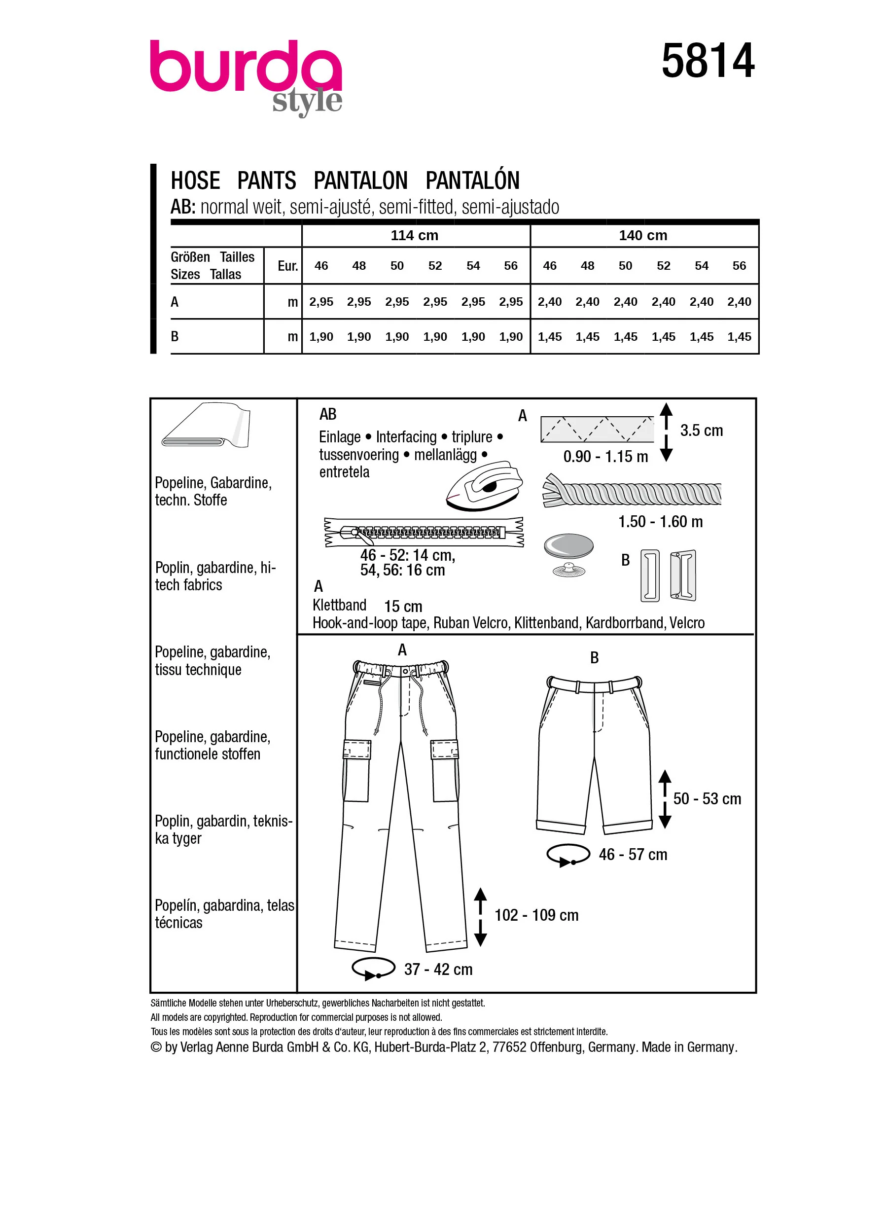 Patron Burda n°5814 : Pantalon - Image 7