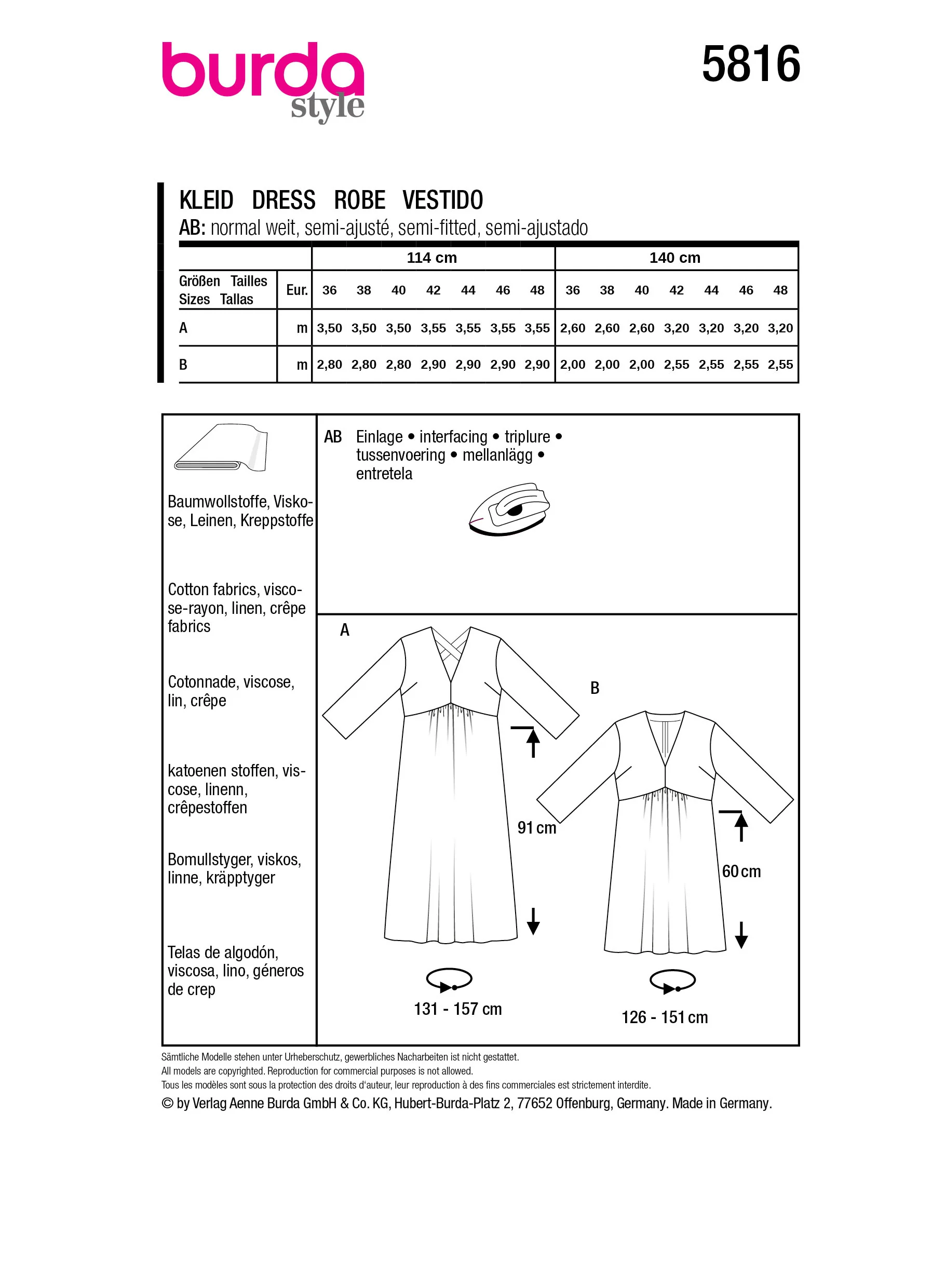 Patron Burda n°5816 : Robe - Image 7