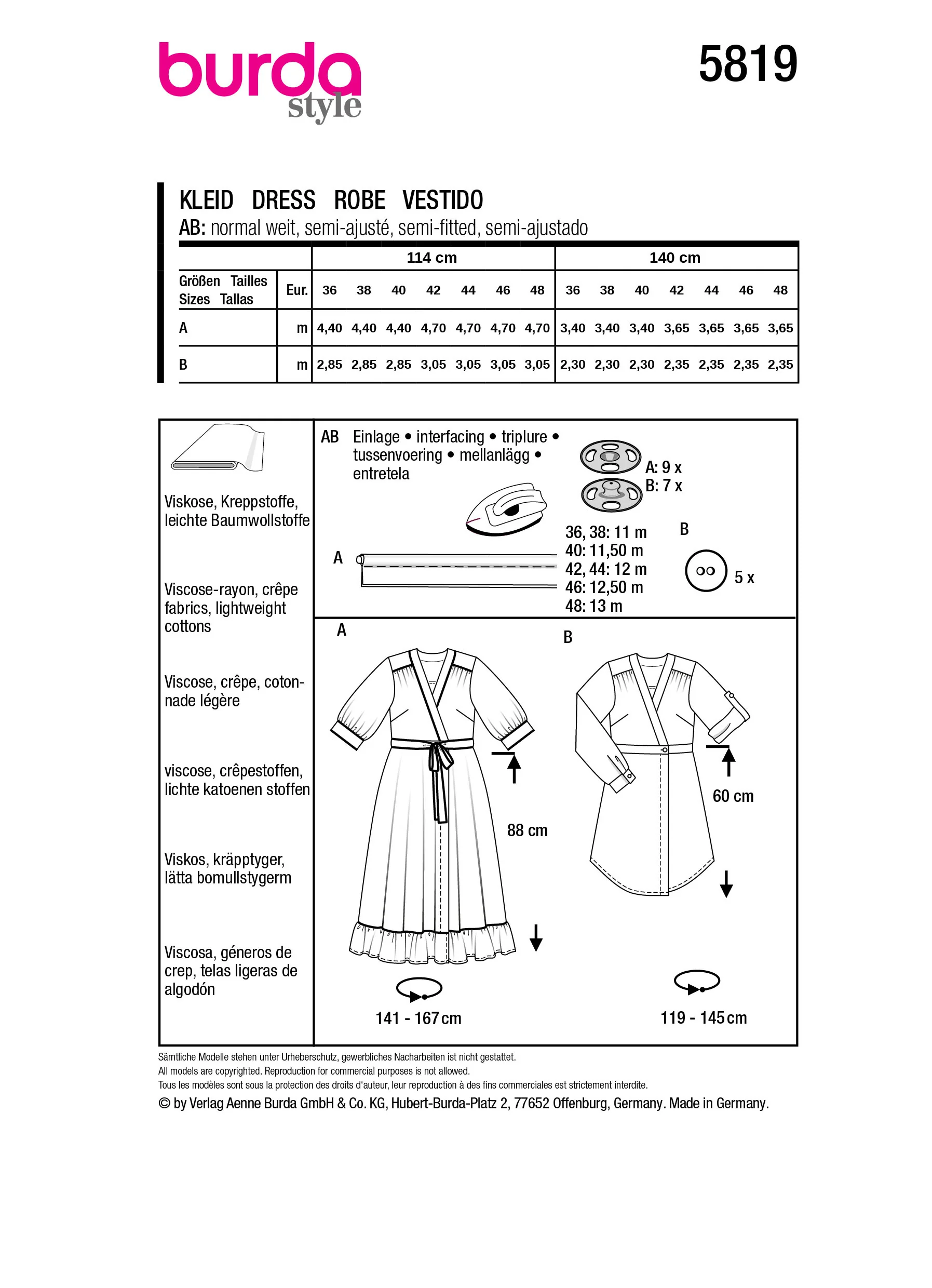 Patron Burda n°5819 : Robe - Image 7