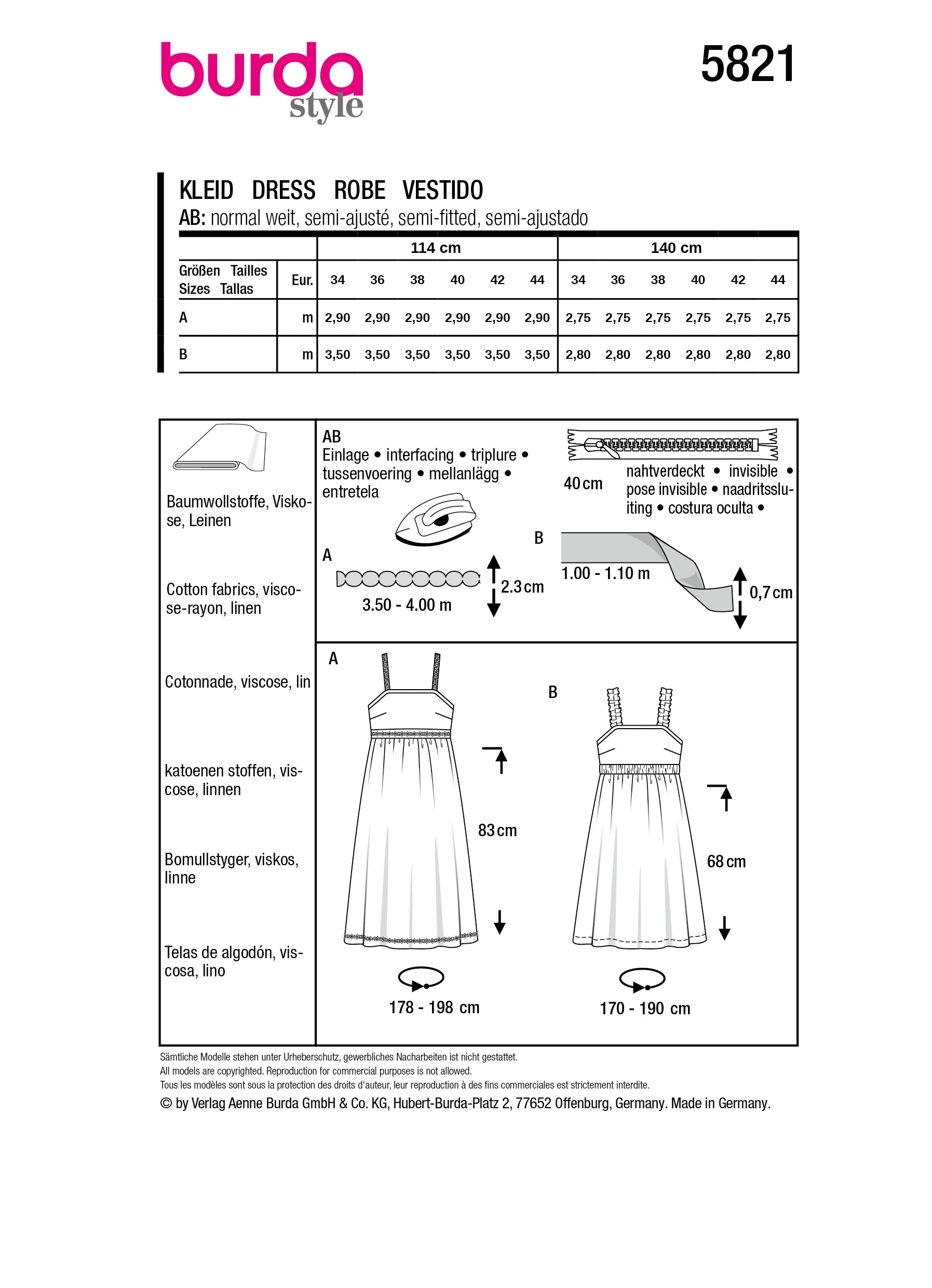 Patron Burda n°5821 : Robe - Image 7