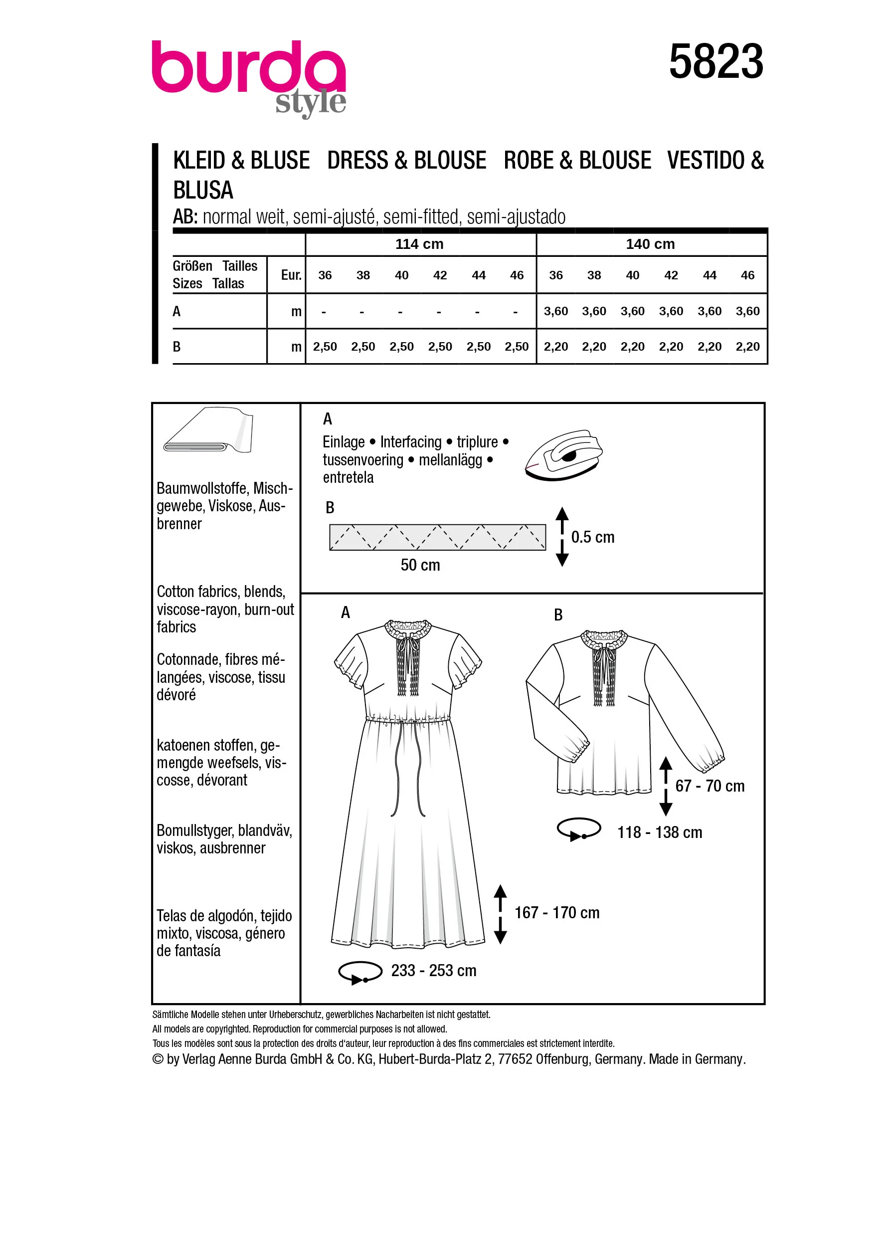 Patron Burda n°5823 : Robe & Blouse - Image 7