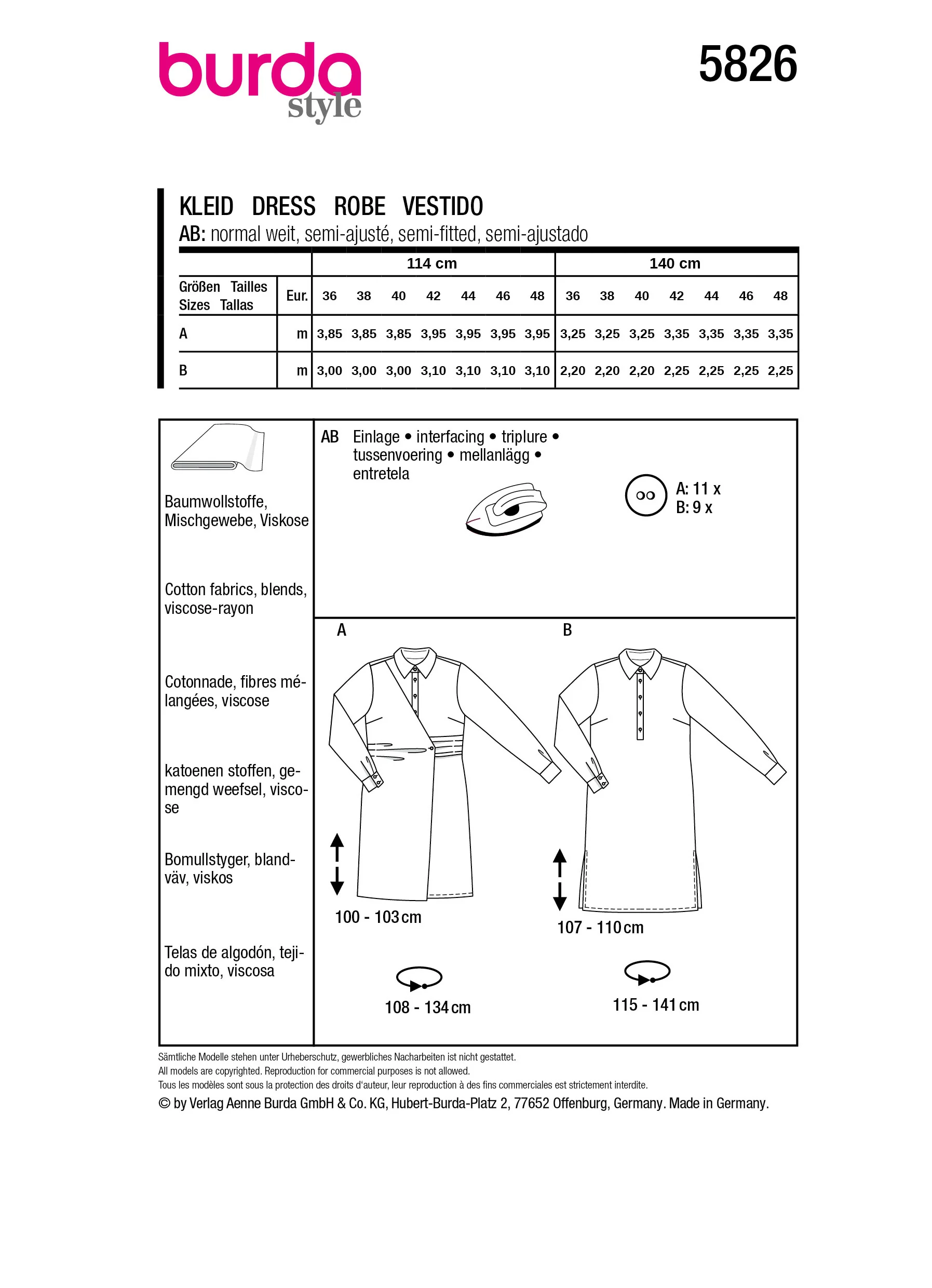Patron Burda n°5826 : Robe - Image 7