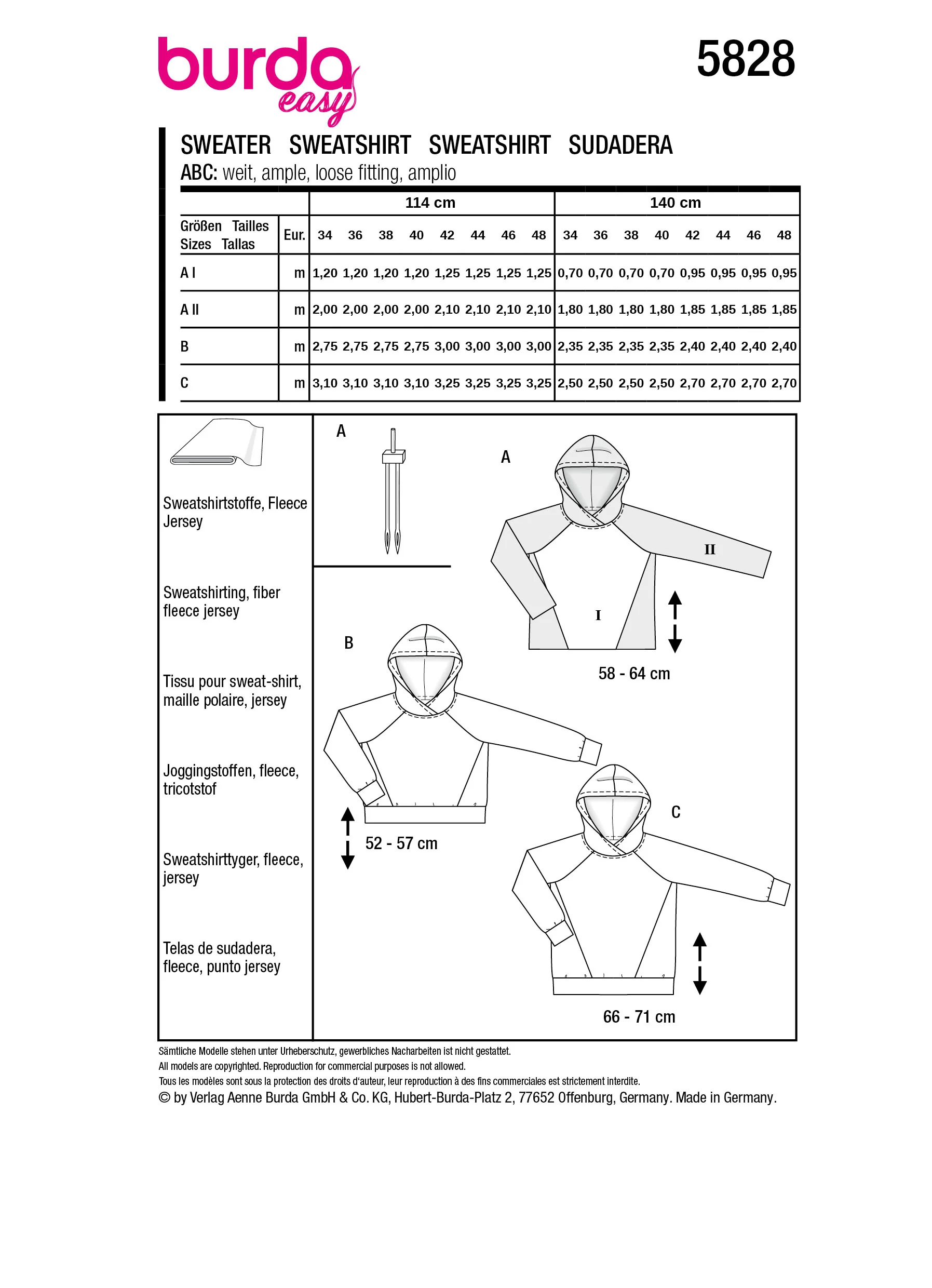 Patron Burda n°5828 : Sweatshirt - Image 7