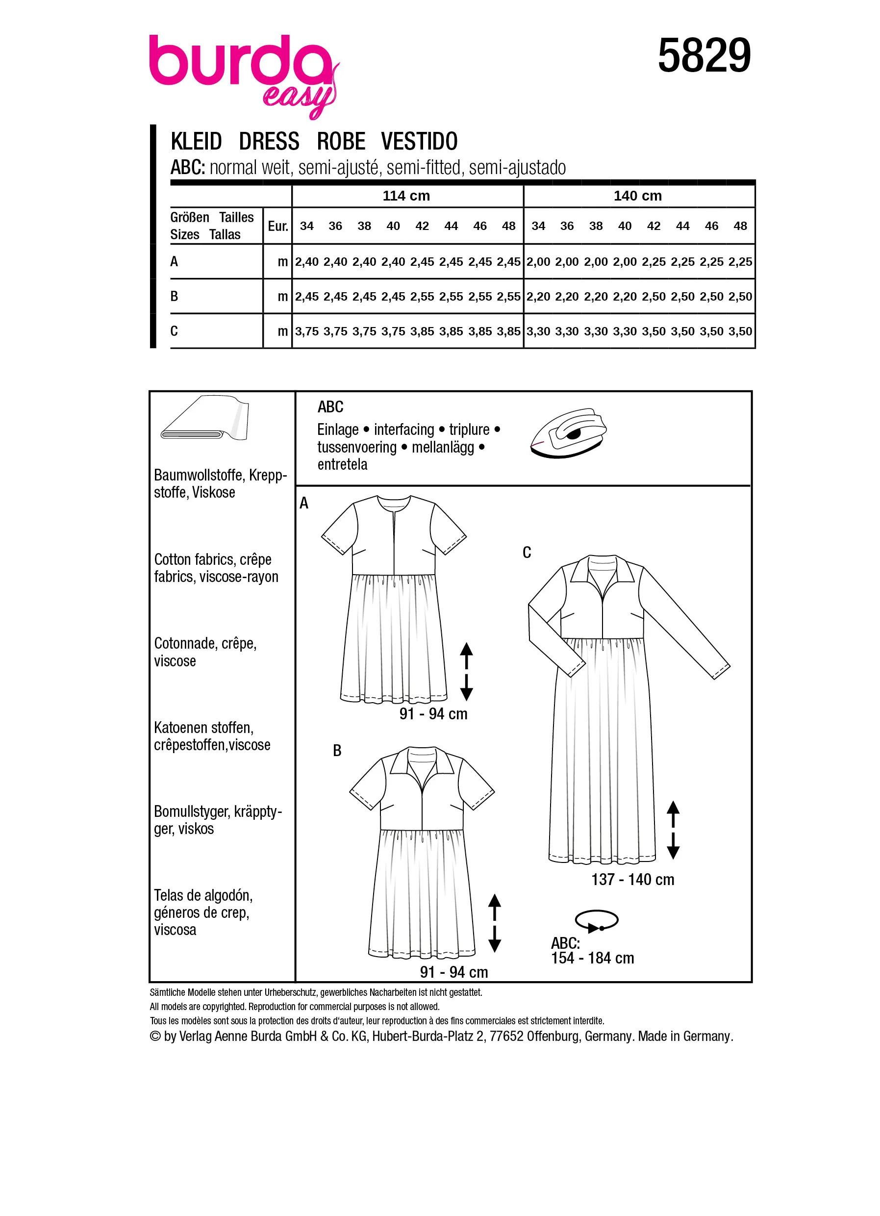 Patron Burda n°5829 : Robe - Image 9