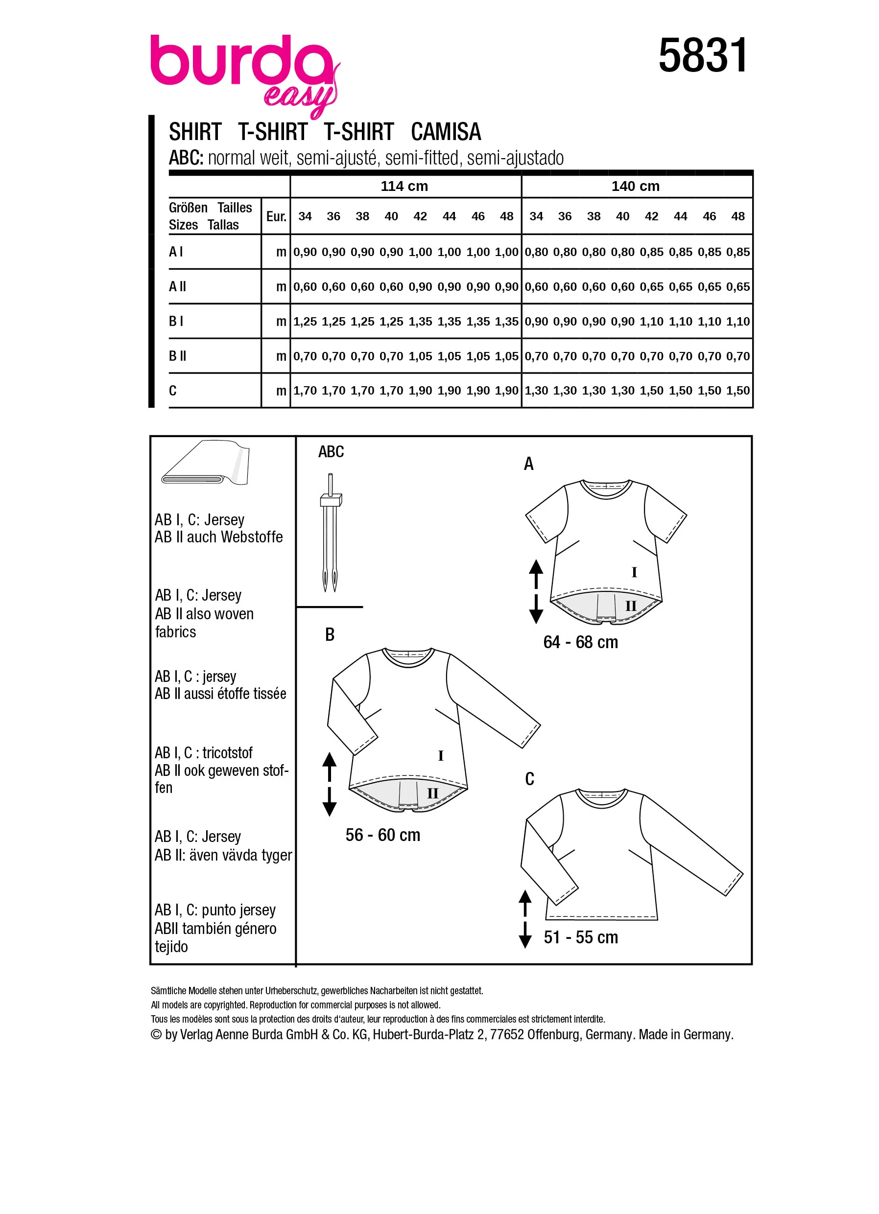 Patron Burda n°5831 : T-shirt - Image 9