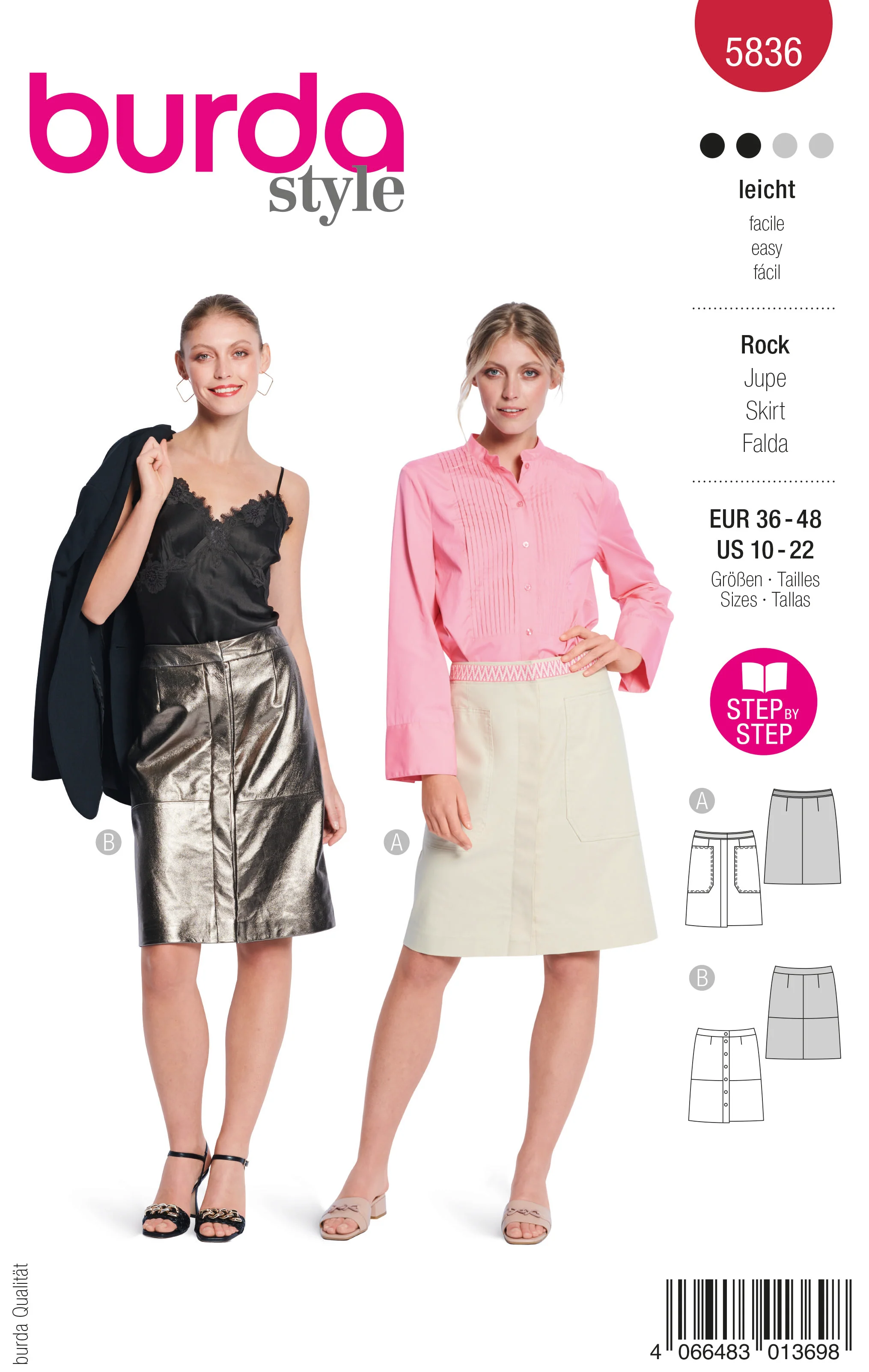 Patron Burda n°5836 : Jupe