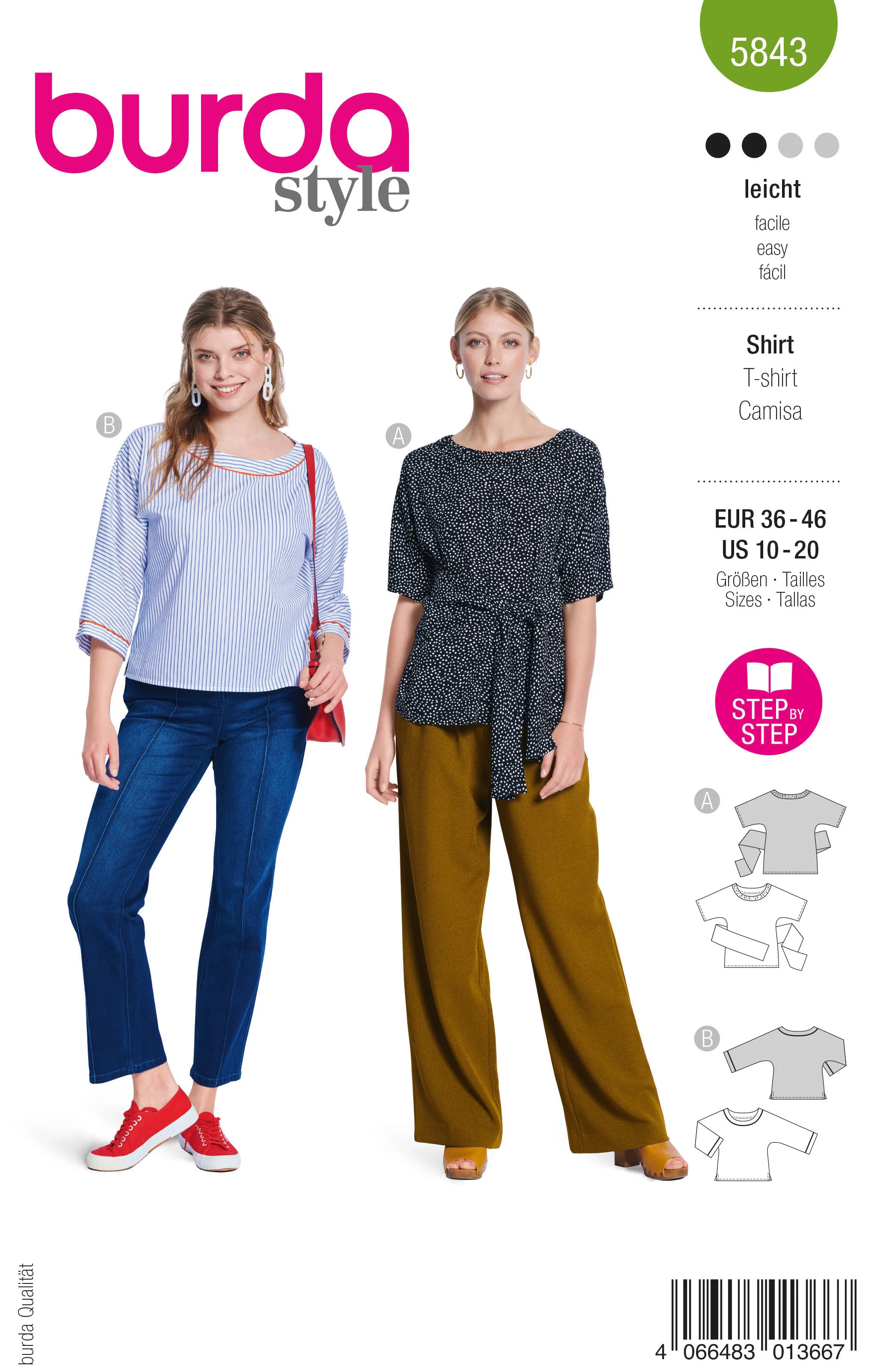 Patron Burda n°5843 : T-shirt
