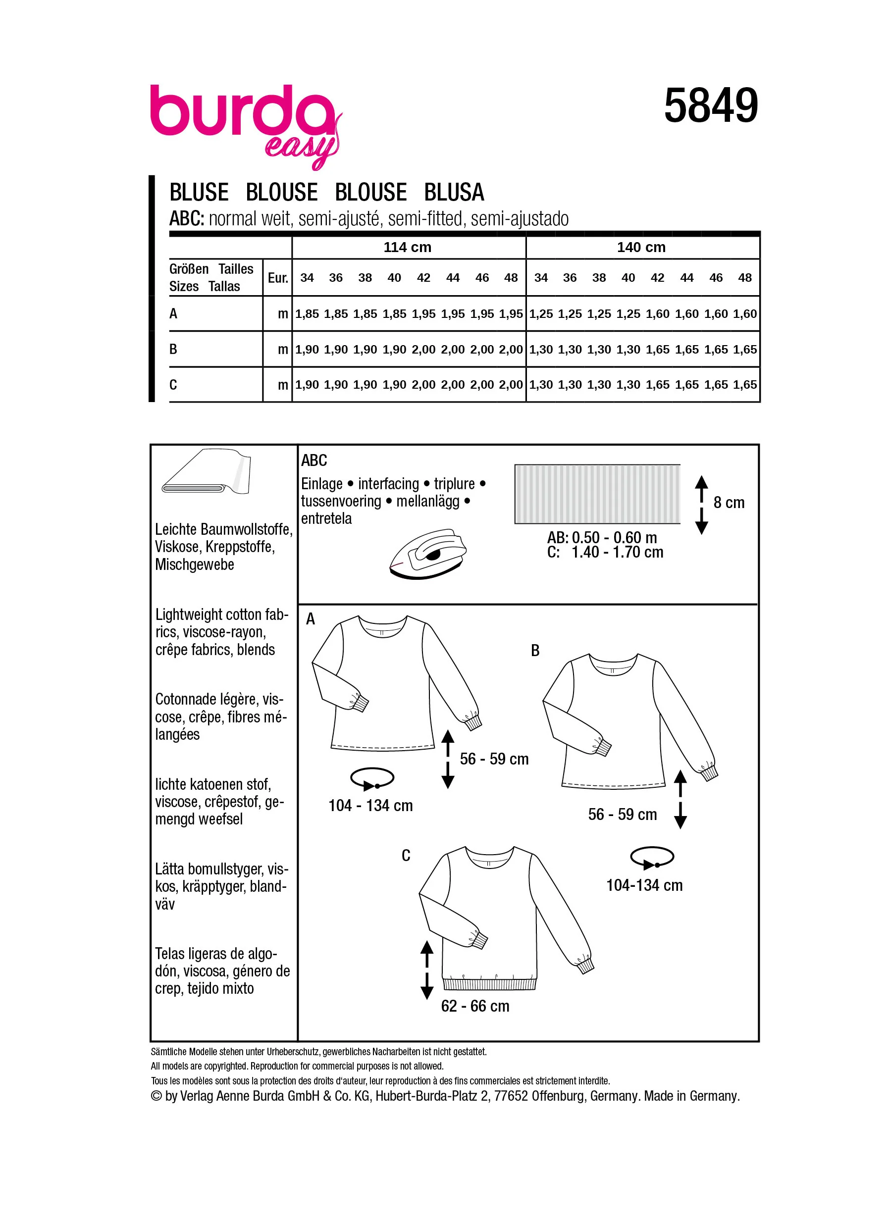 Patron Burda n°5849 : Blouse - Image 9