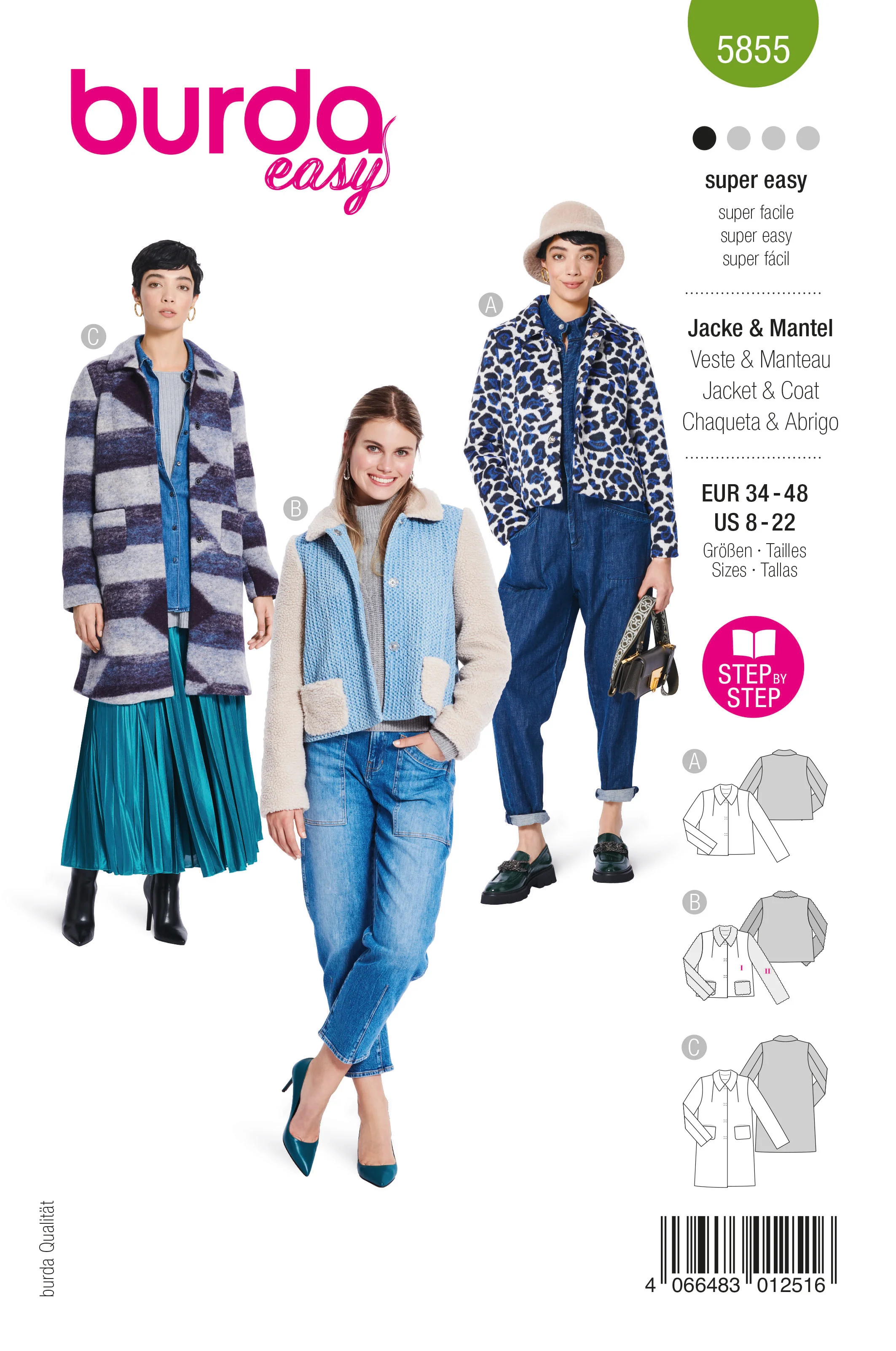 Patron Burda n°5855 : Veste & Manteau