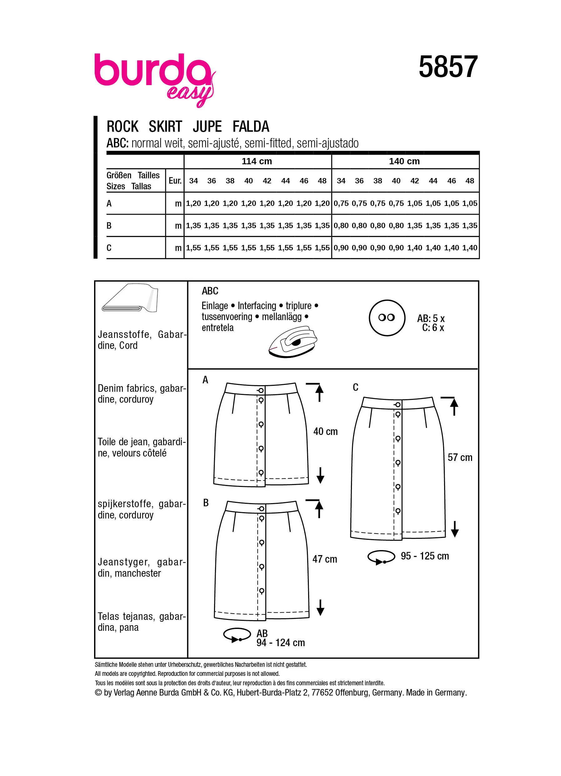 Patron Burda n°5857 : Jupe - Image 12