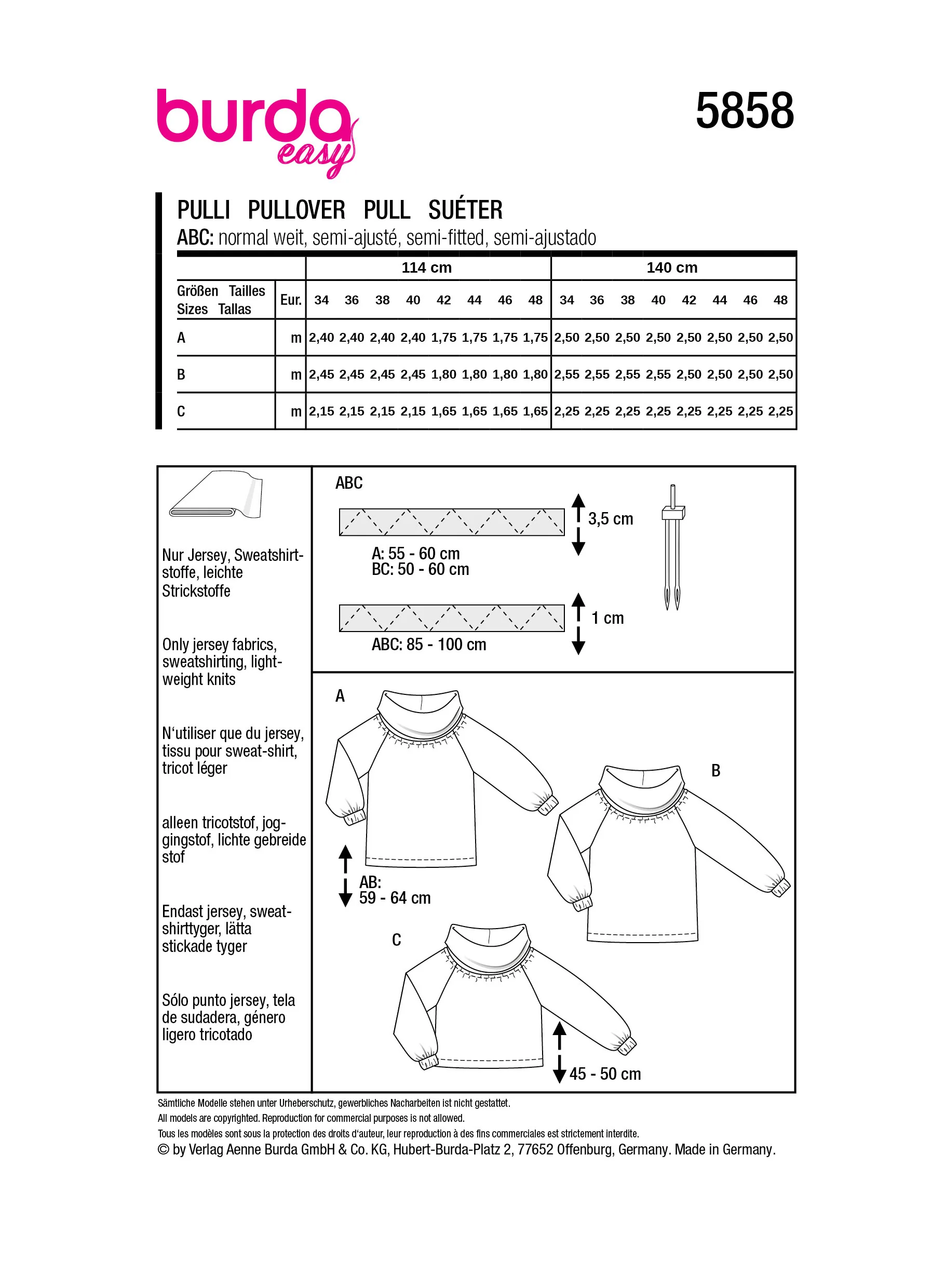 Patron Burda n°5858 : Pull - Image 9