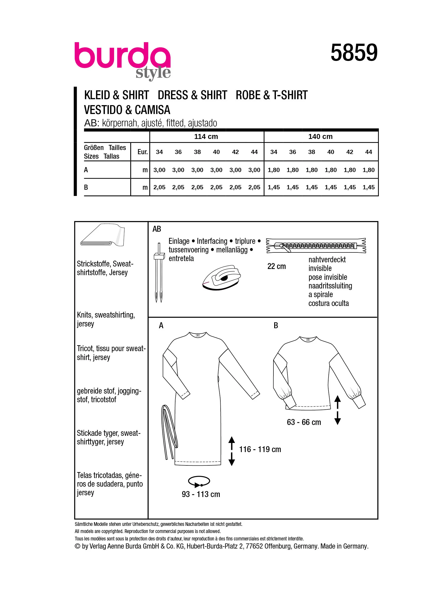 Patron Burda n°5859 : Robe & T-shirt - Image 9
