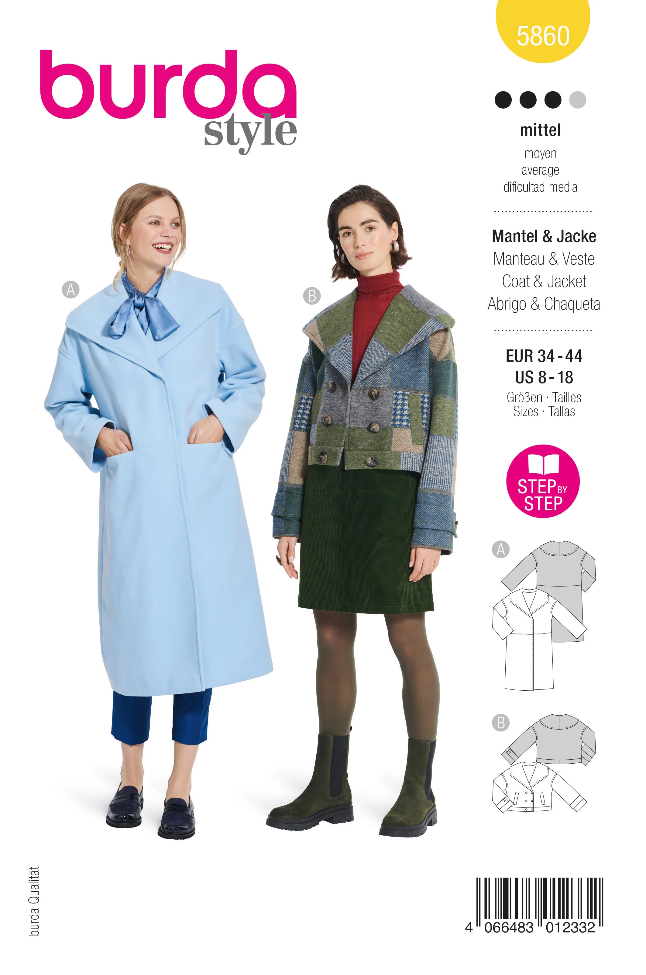 Patron Burda n°5860 : Veste & Manteau