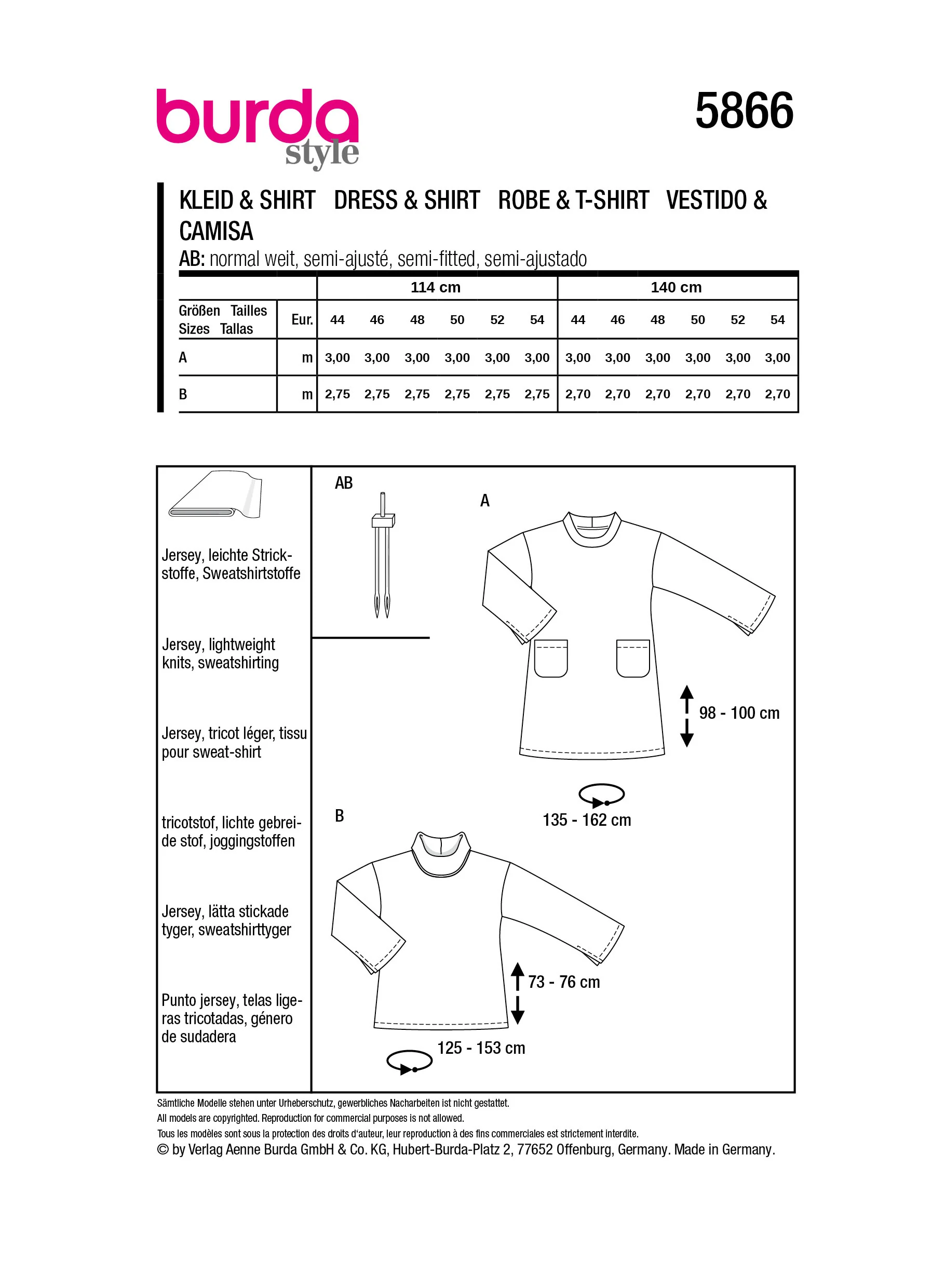 Patron Burda n°5866 : Robe & T-shirt - Image 7