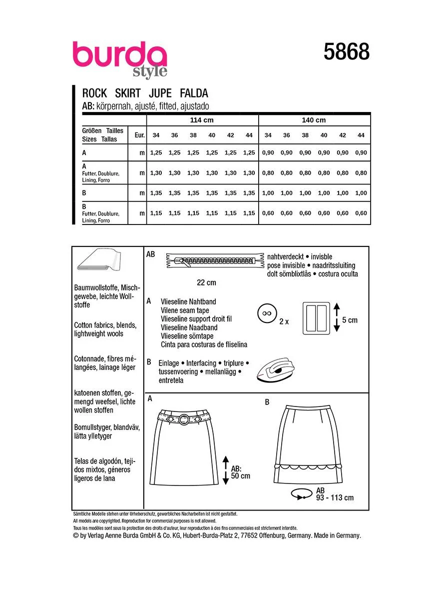 Patron Burda n°5868 : Jupe - Image 6