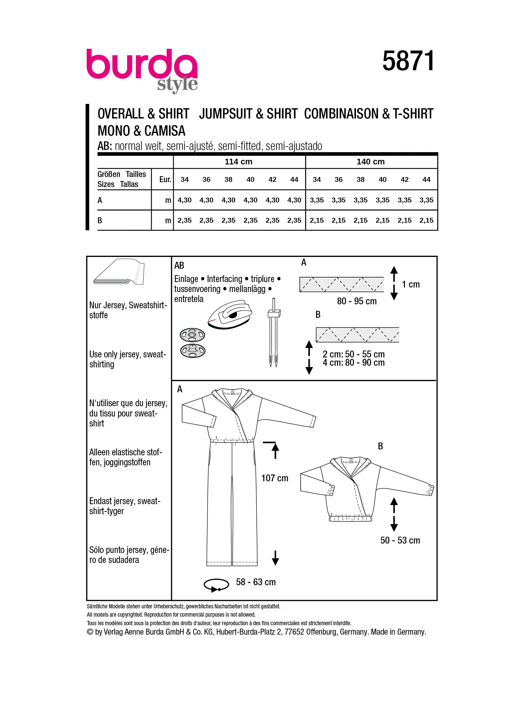 Patron Burda n°5871 : Combinaison & Shirt - Image 7