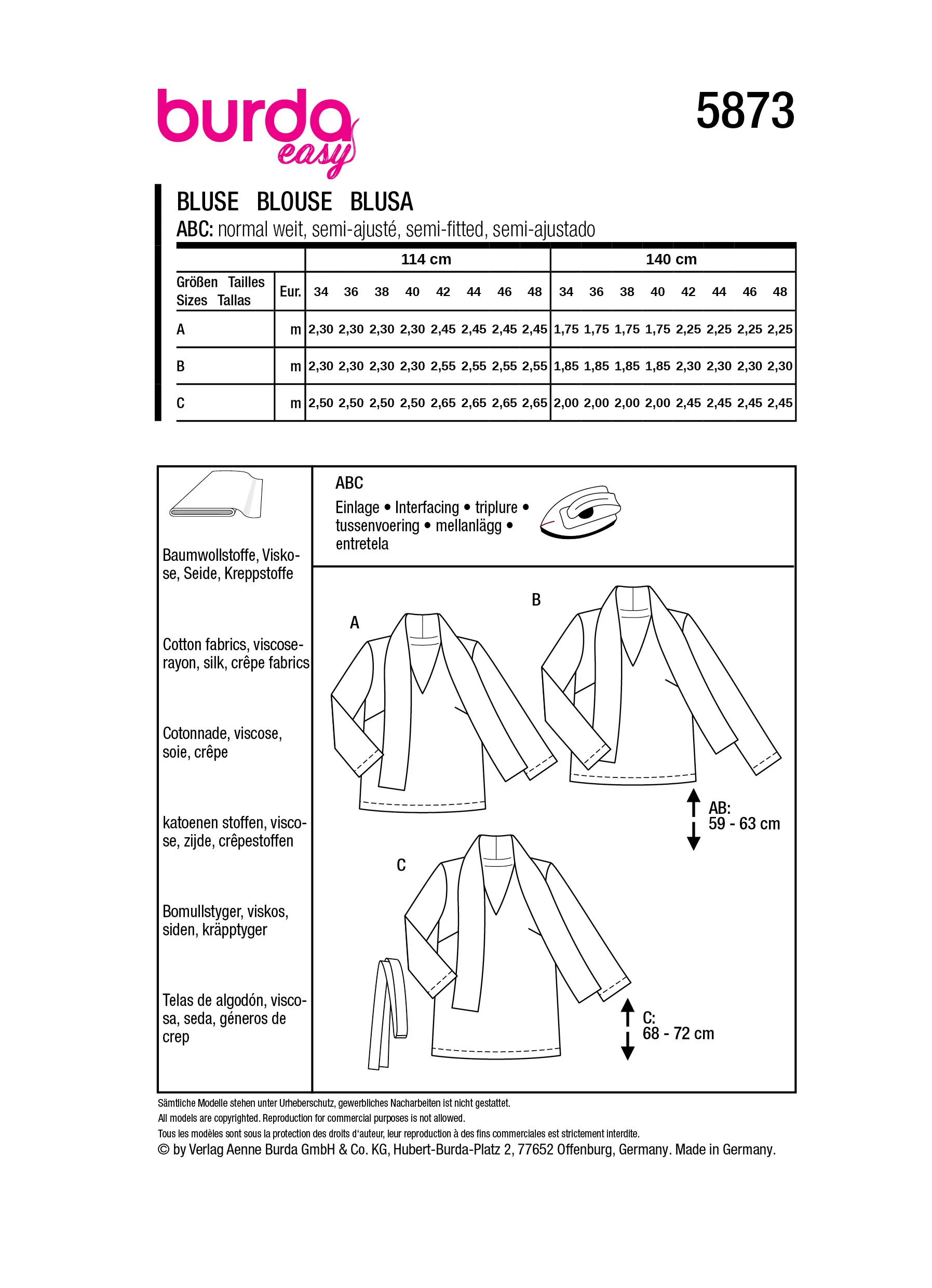 Patron Burda n°5873 : Blouse - Image 9