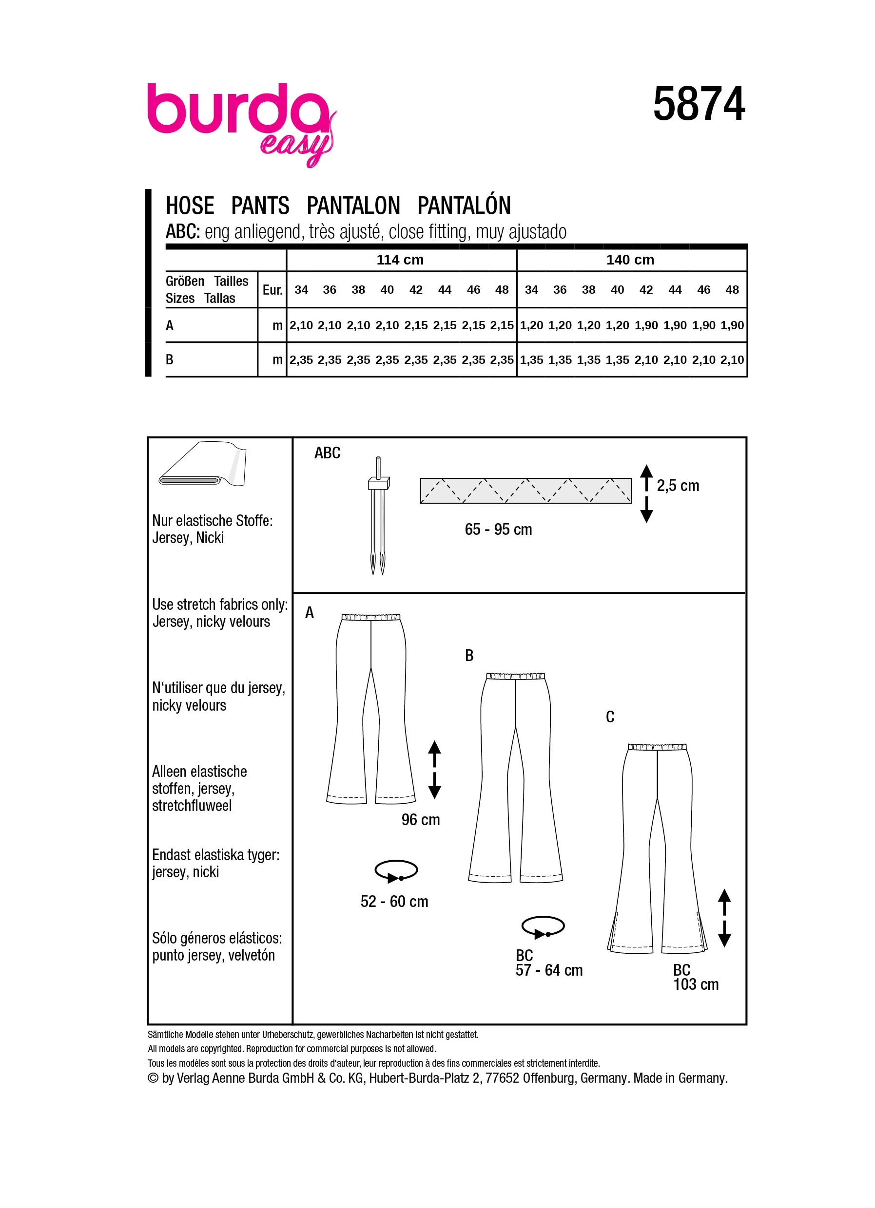 Patron Burda n°5874 : Pantalon - Image 7