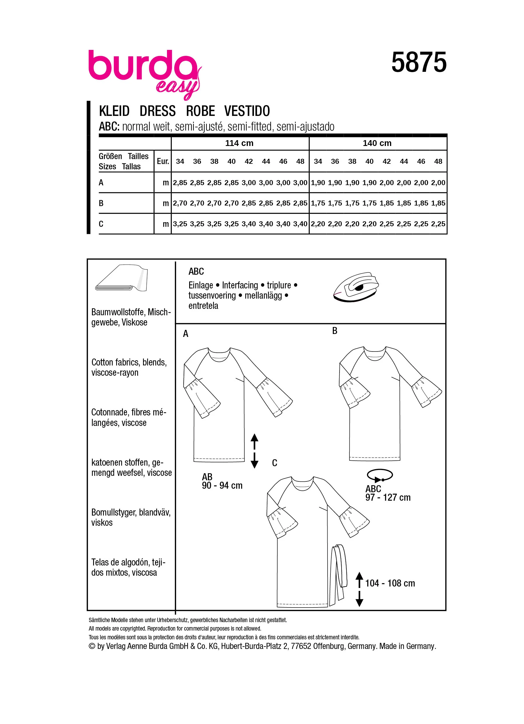 Patron Burda n°5875 : Robe - Image 10