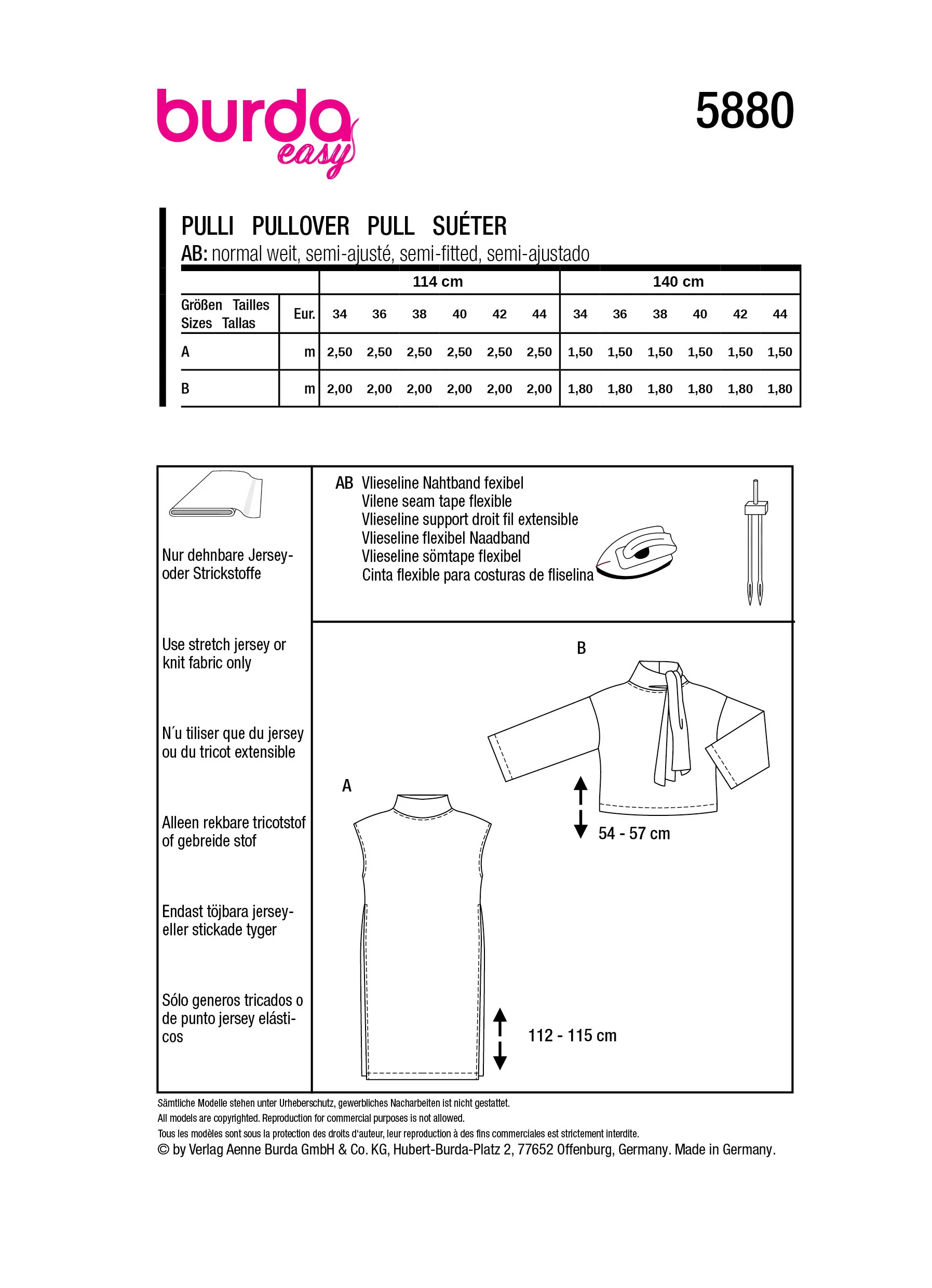 Patron Burda n°5880 : Pull - Image 9