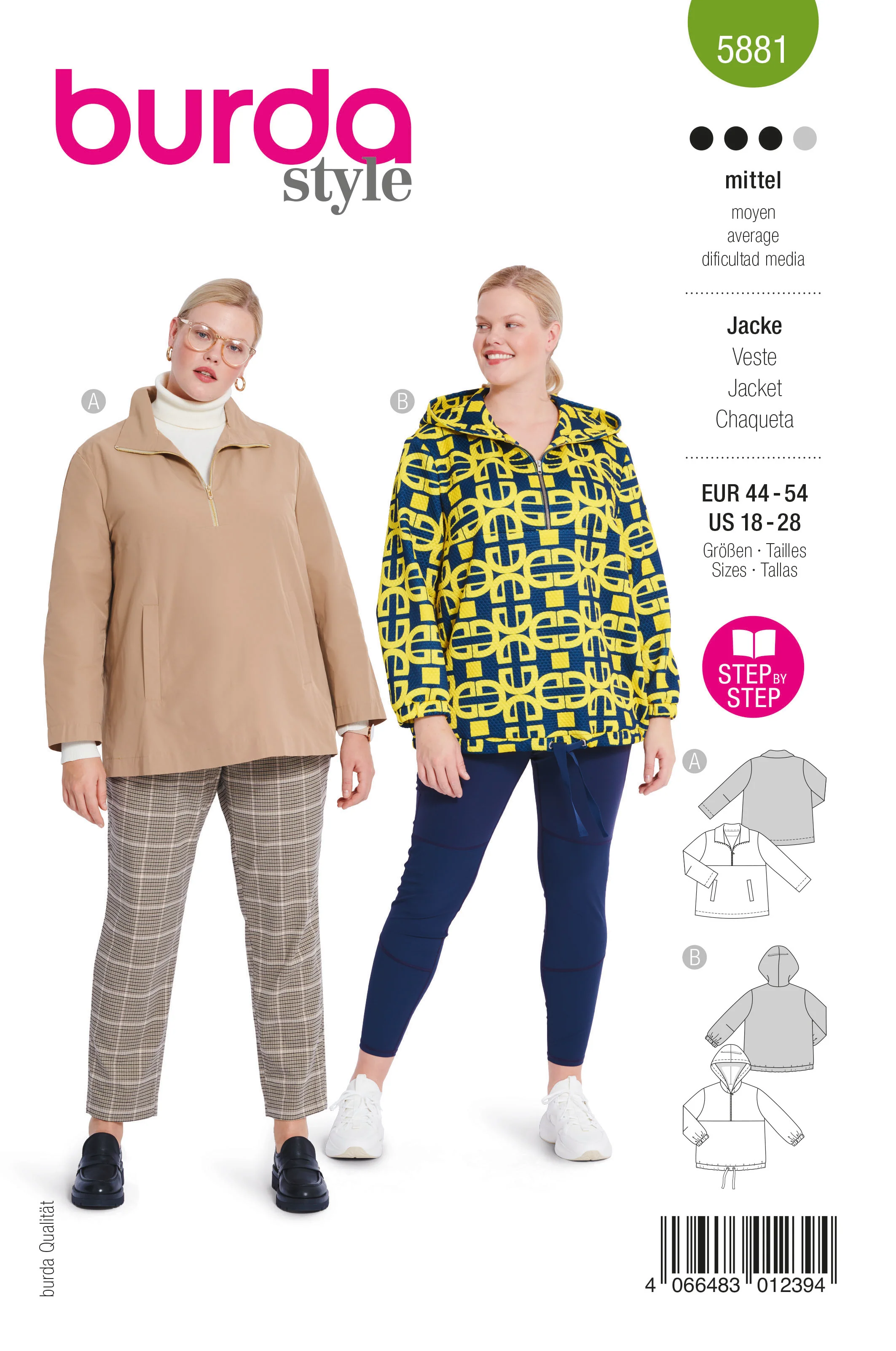 Patron Burda n°5881 : Veste