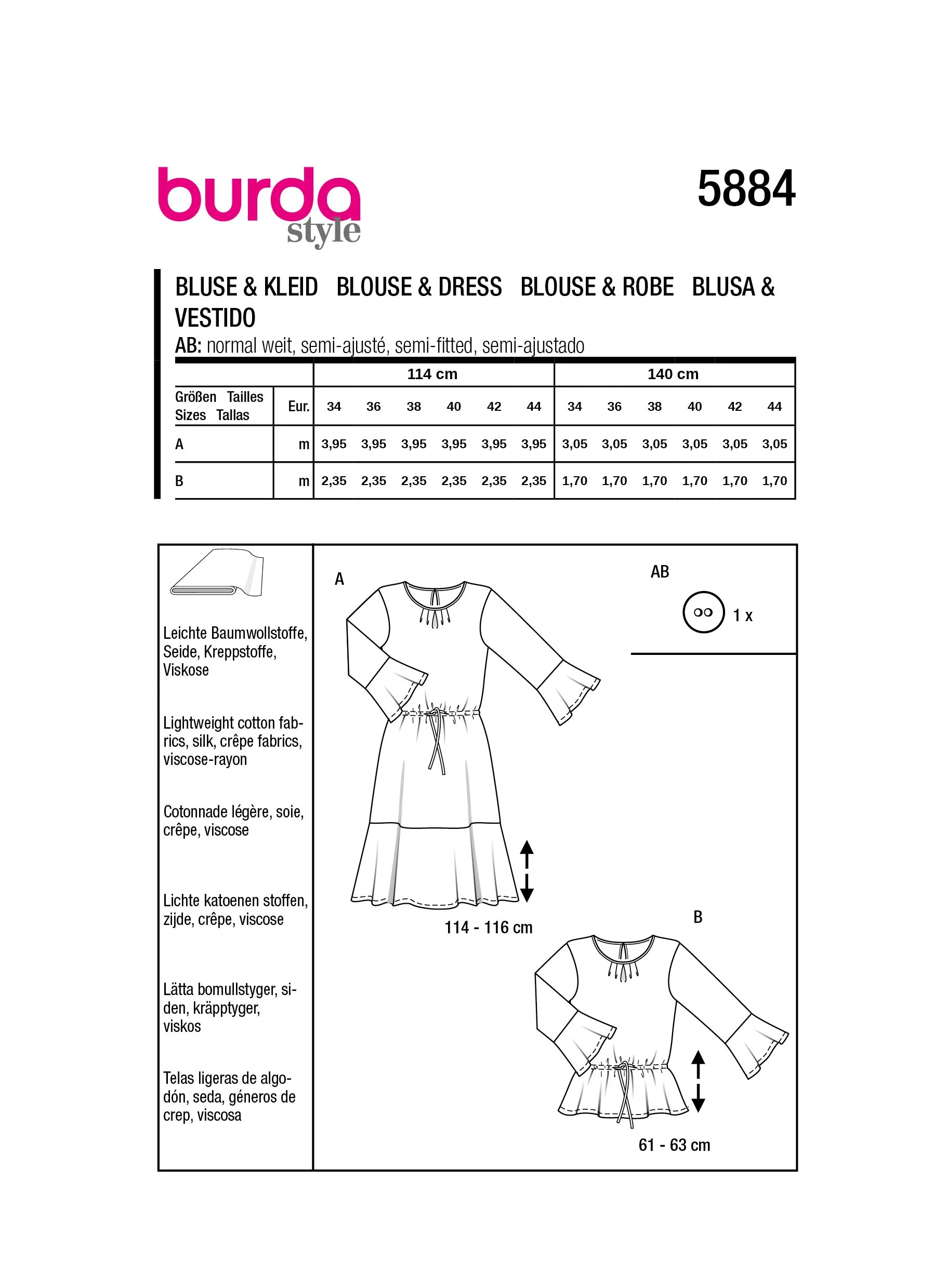Patron Burda n°5884 : Robe & Blouse - Image 9