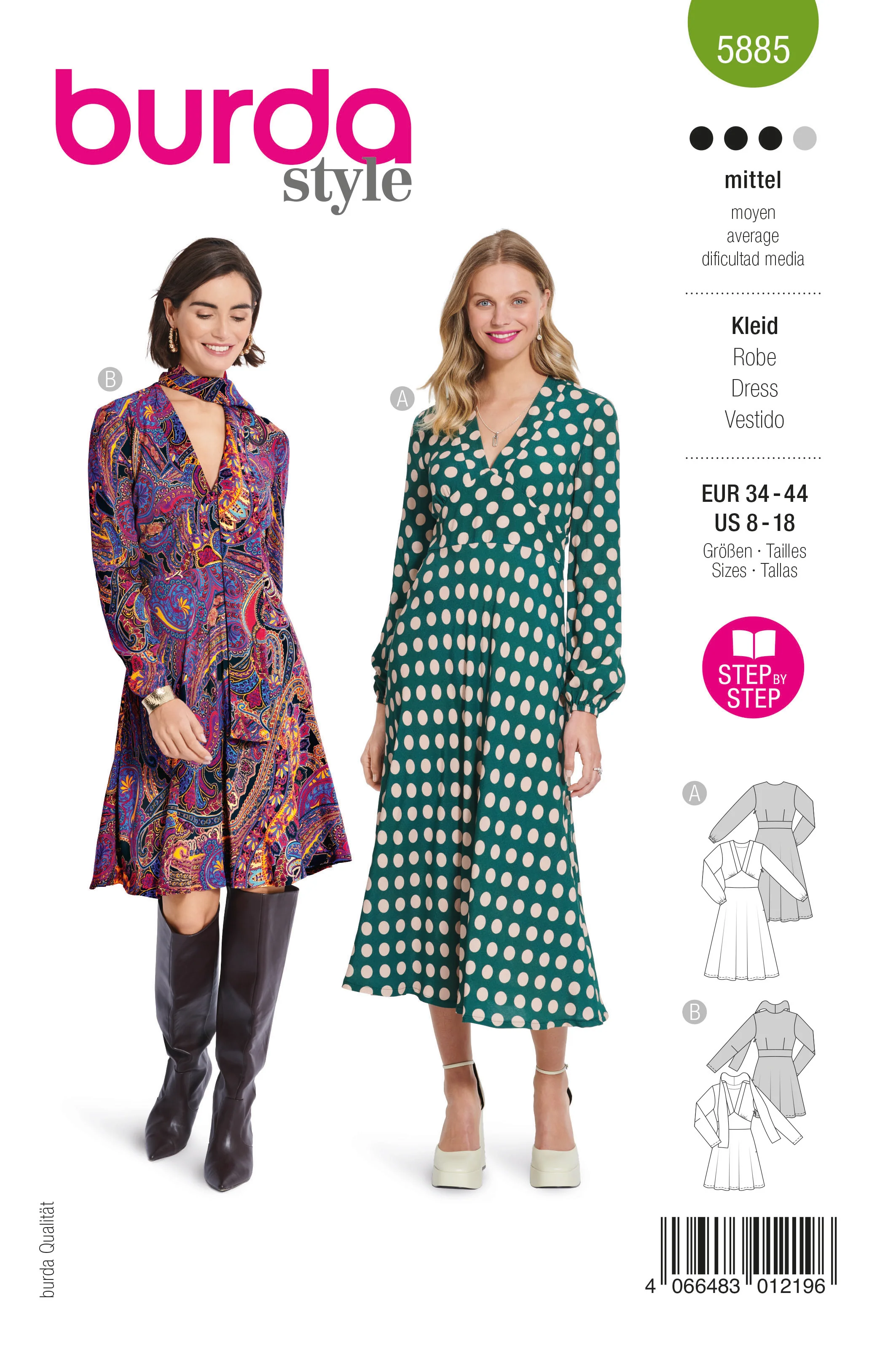 Patron Burda n°5885 : Robe
