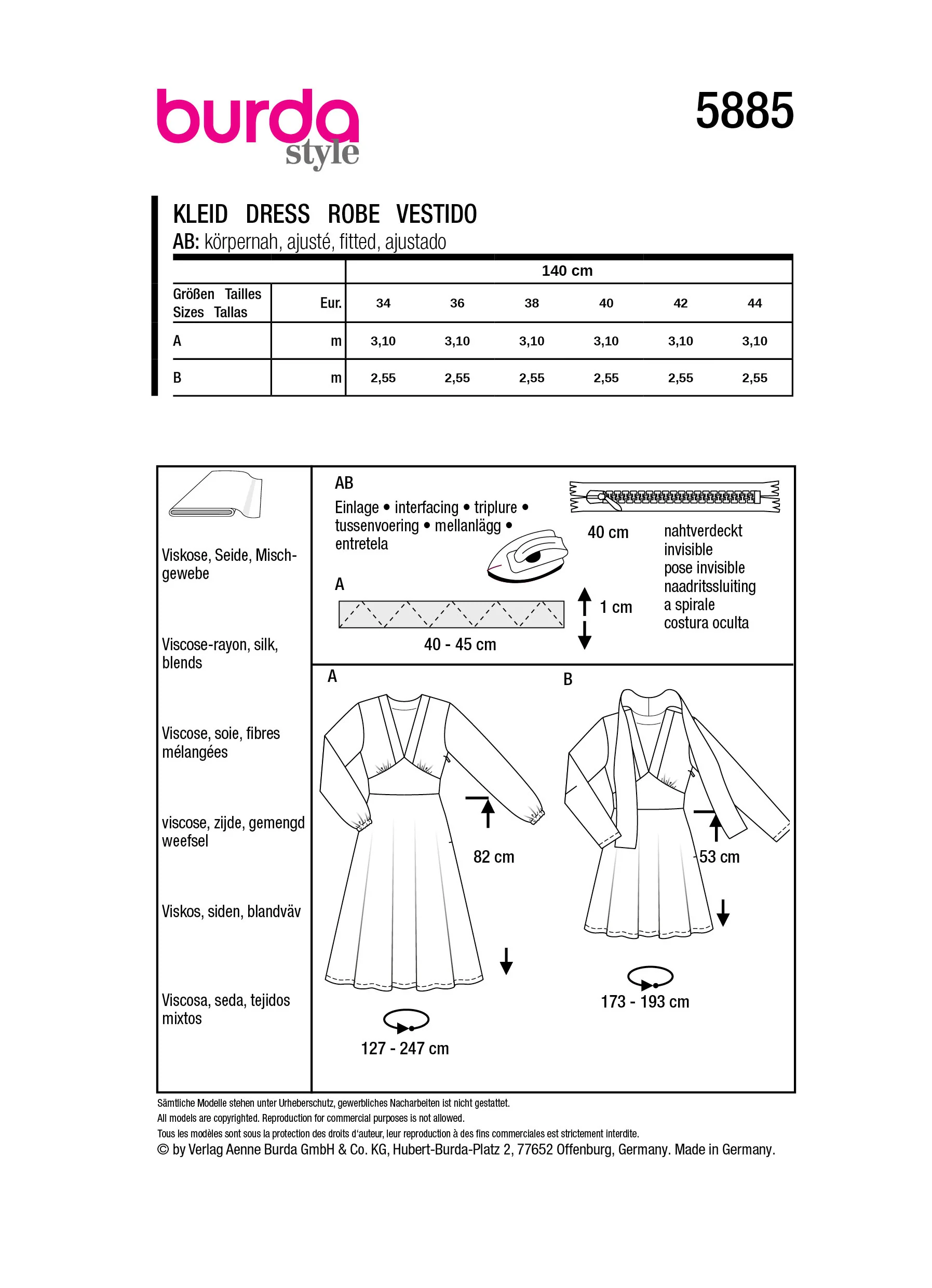 Patron Burda n°5885 : Robe - Image 9