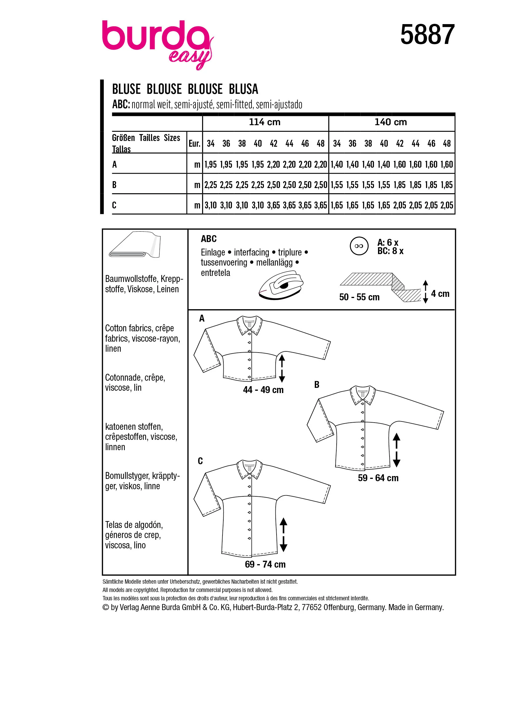 Patron Burda n°5887 : Blouse - Image 2