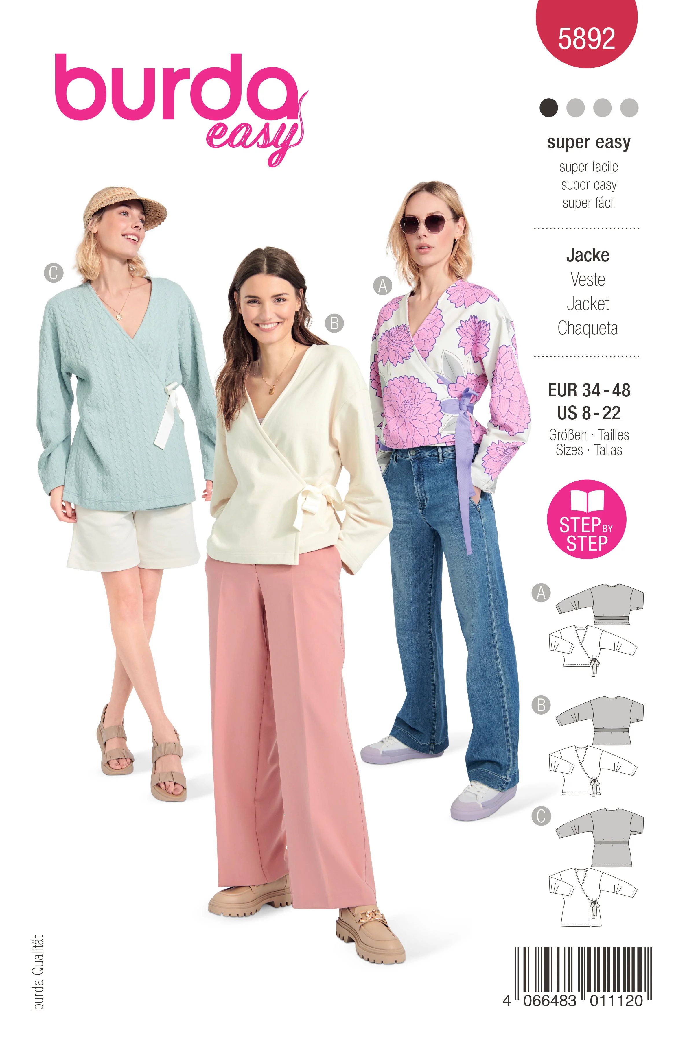 Patron Burda n°5892 : Veste